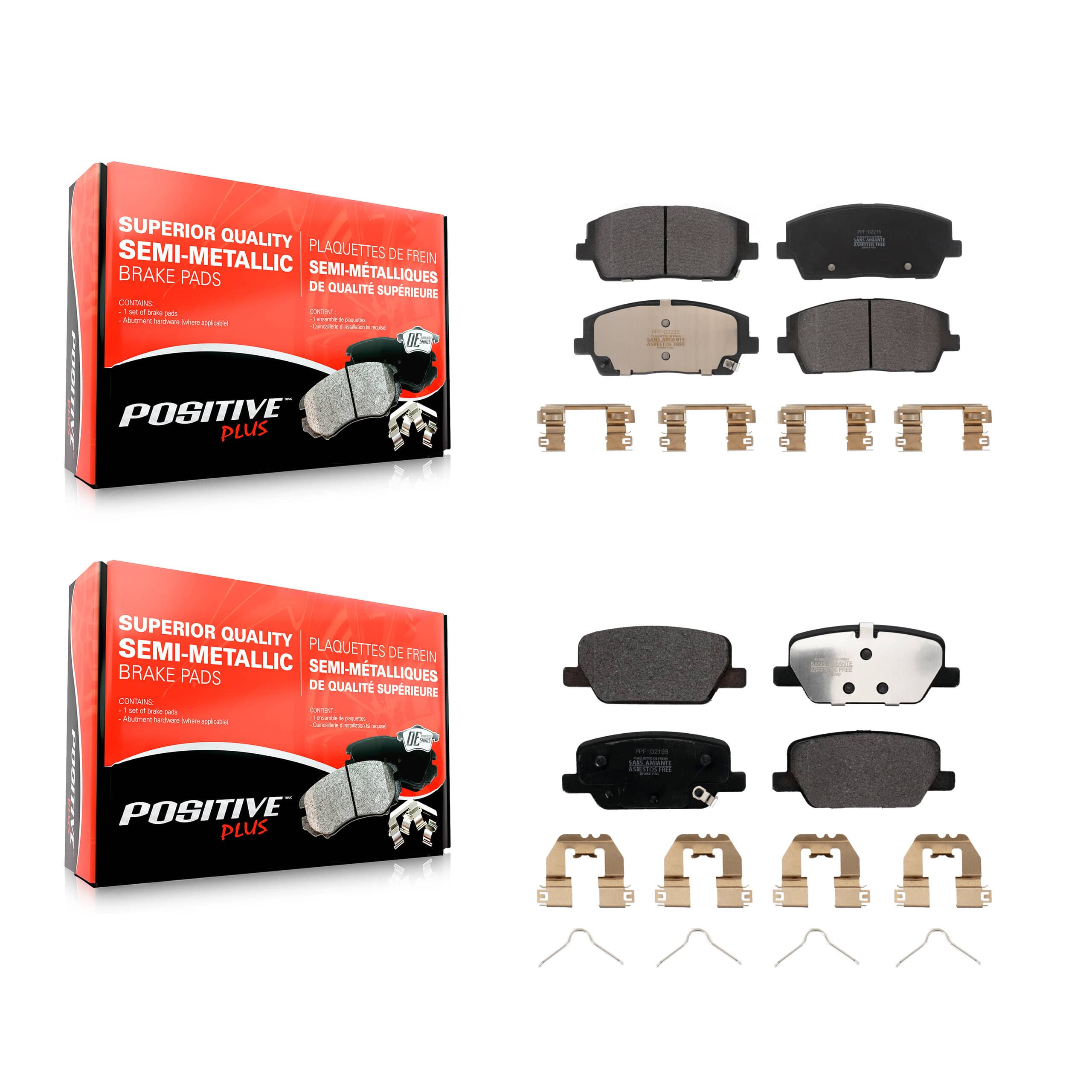 Positive Plus - KPF-100656 - Front and Rear Disc Brake Pad Kits