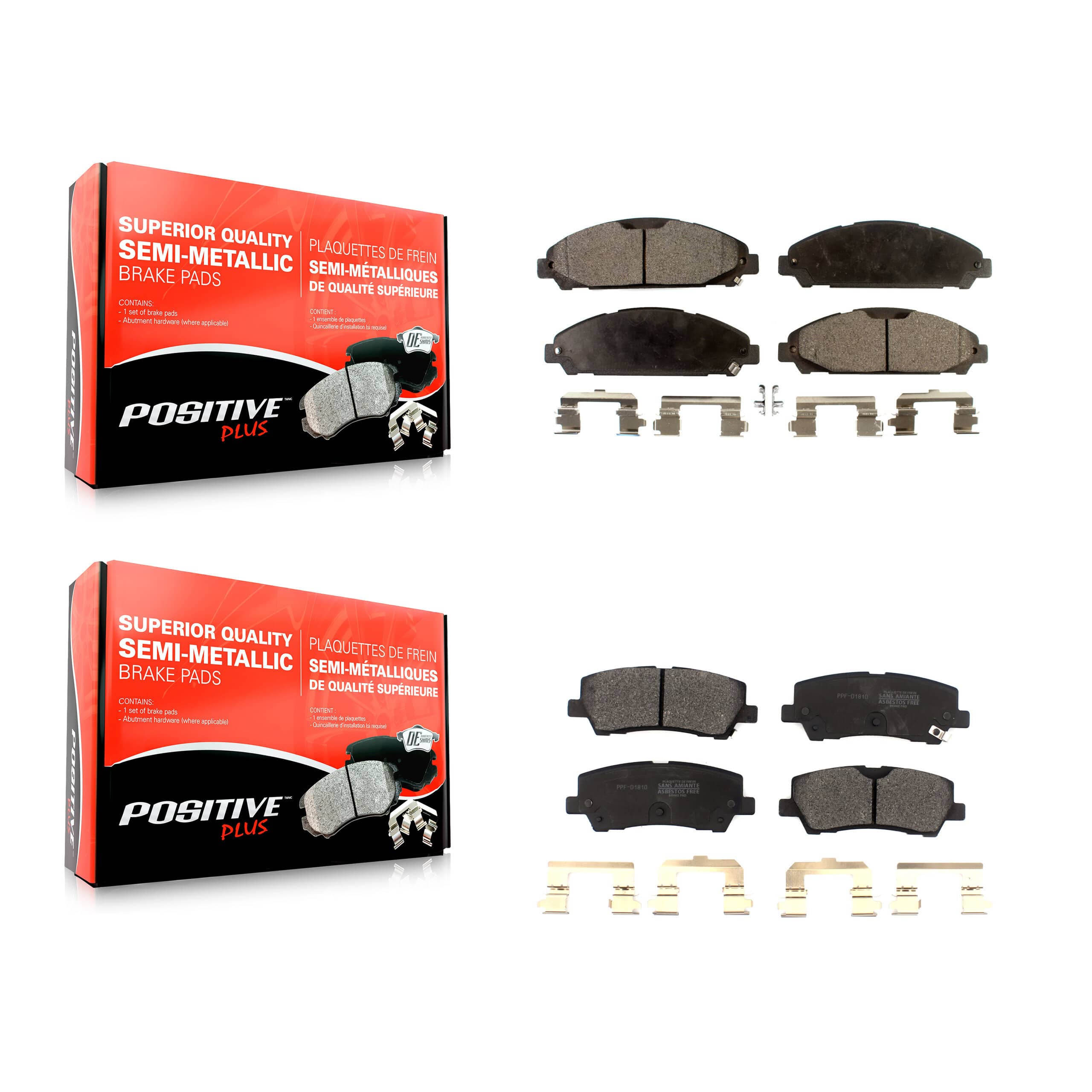 Positive Plus - KPF-100659 - Front and Rear Disc Brake Pad Kits