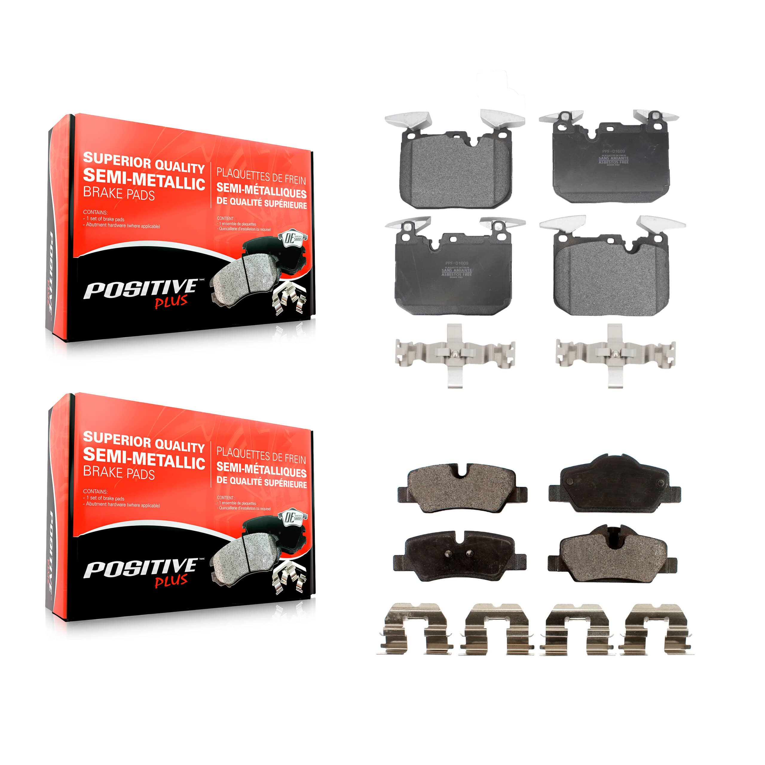 Positive Plus - KPF-100683 - Front and Rear Disc Brake Pad Kits