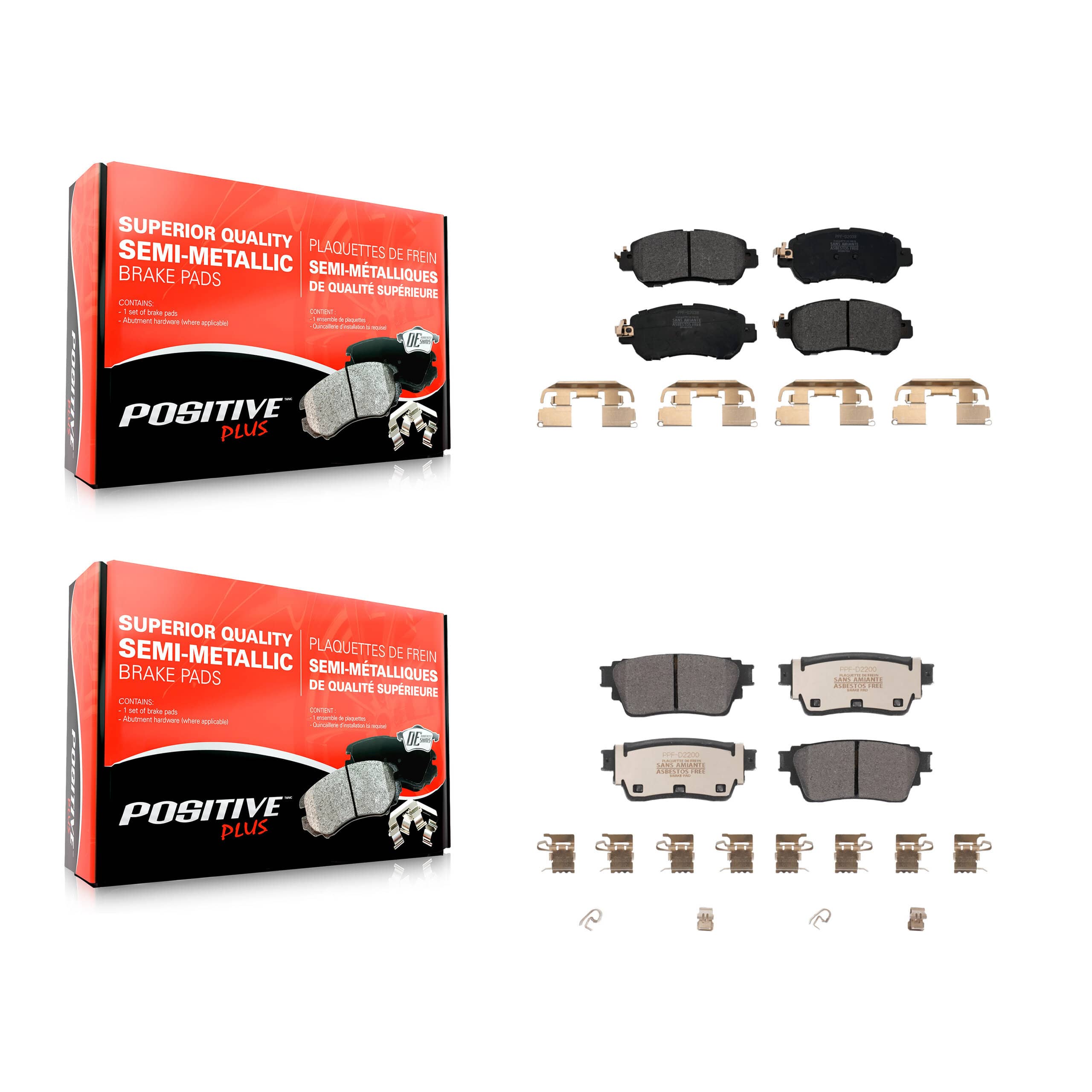 Positive Plus - KPF-100686 - Front and Rear Disc Brake Pad Kits