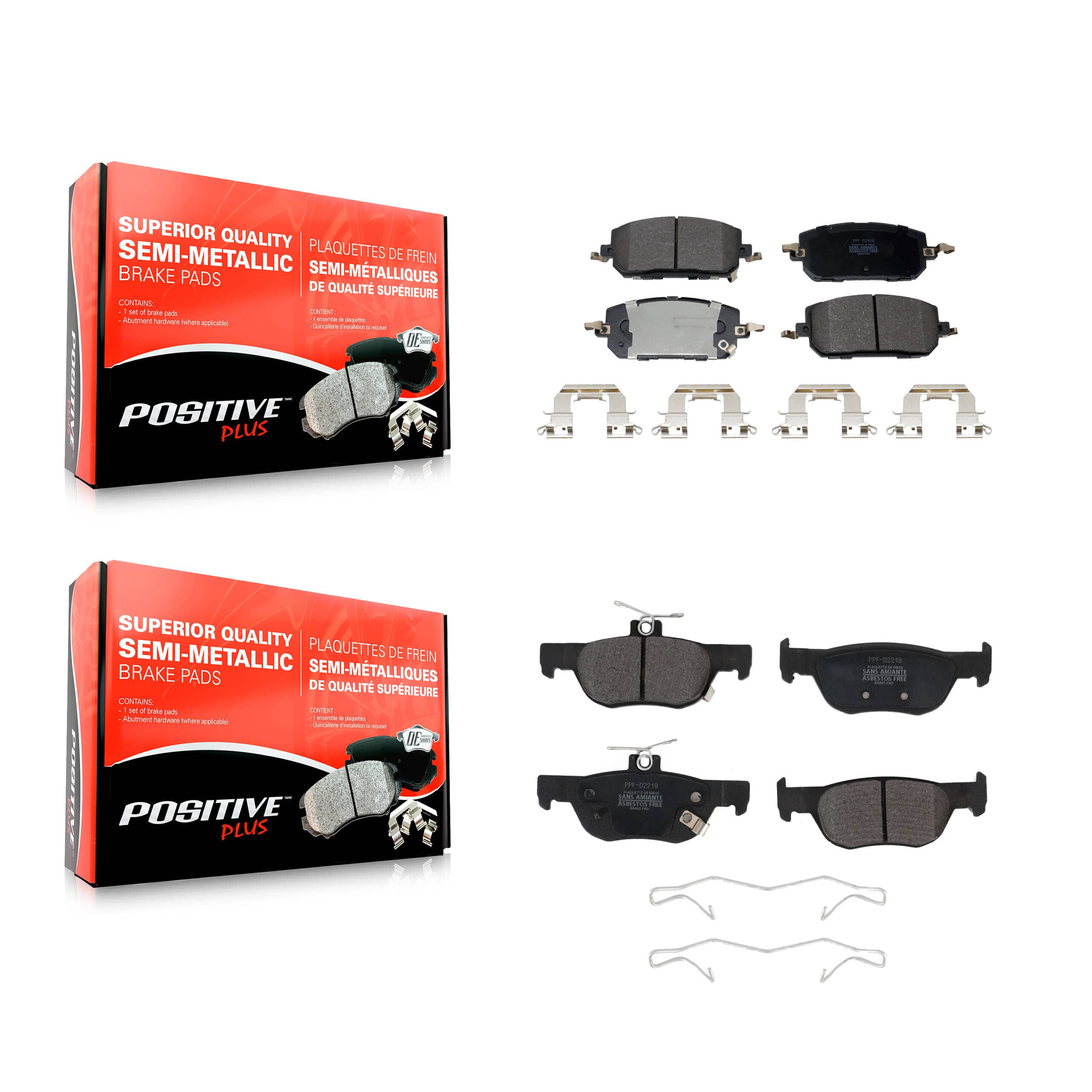 Positive Plus - KPF-100695 - Front and Rear Disc Brake Pad Kits