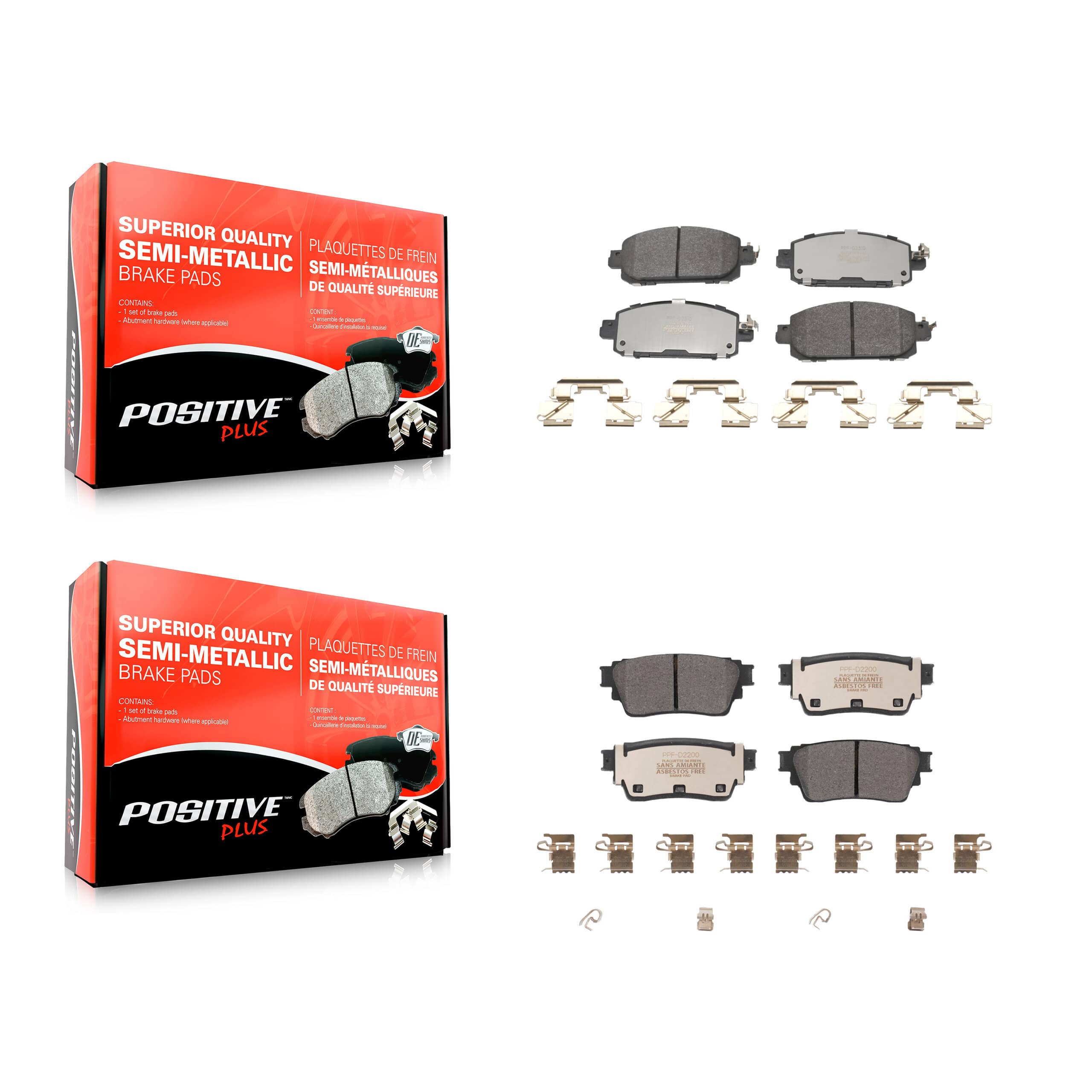 Positive Plus - KPF-100712 - Front and Rear Disc Brake Pad Kits