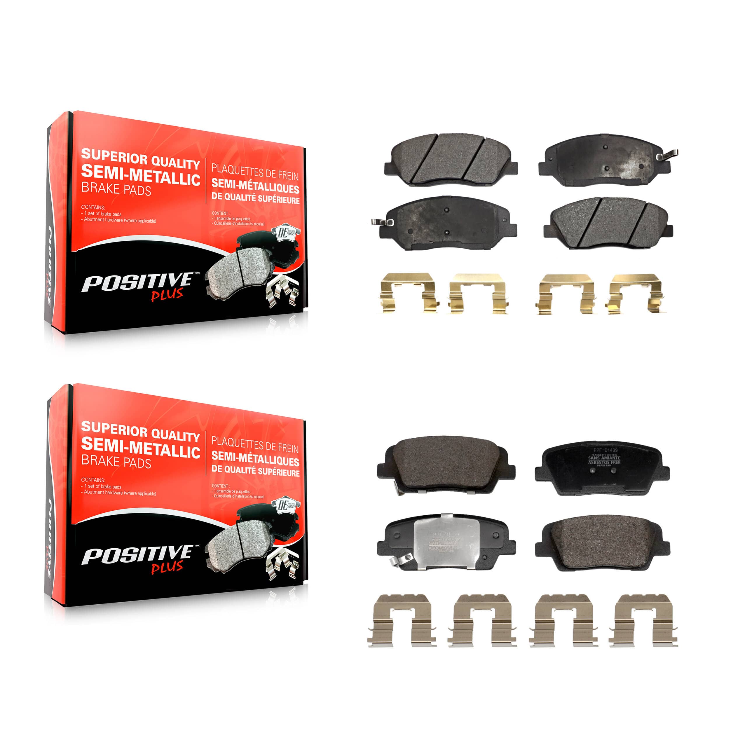 Positive Plus - KPF-100713 - Front and Rear Disc Brake Pad Kits