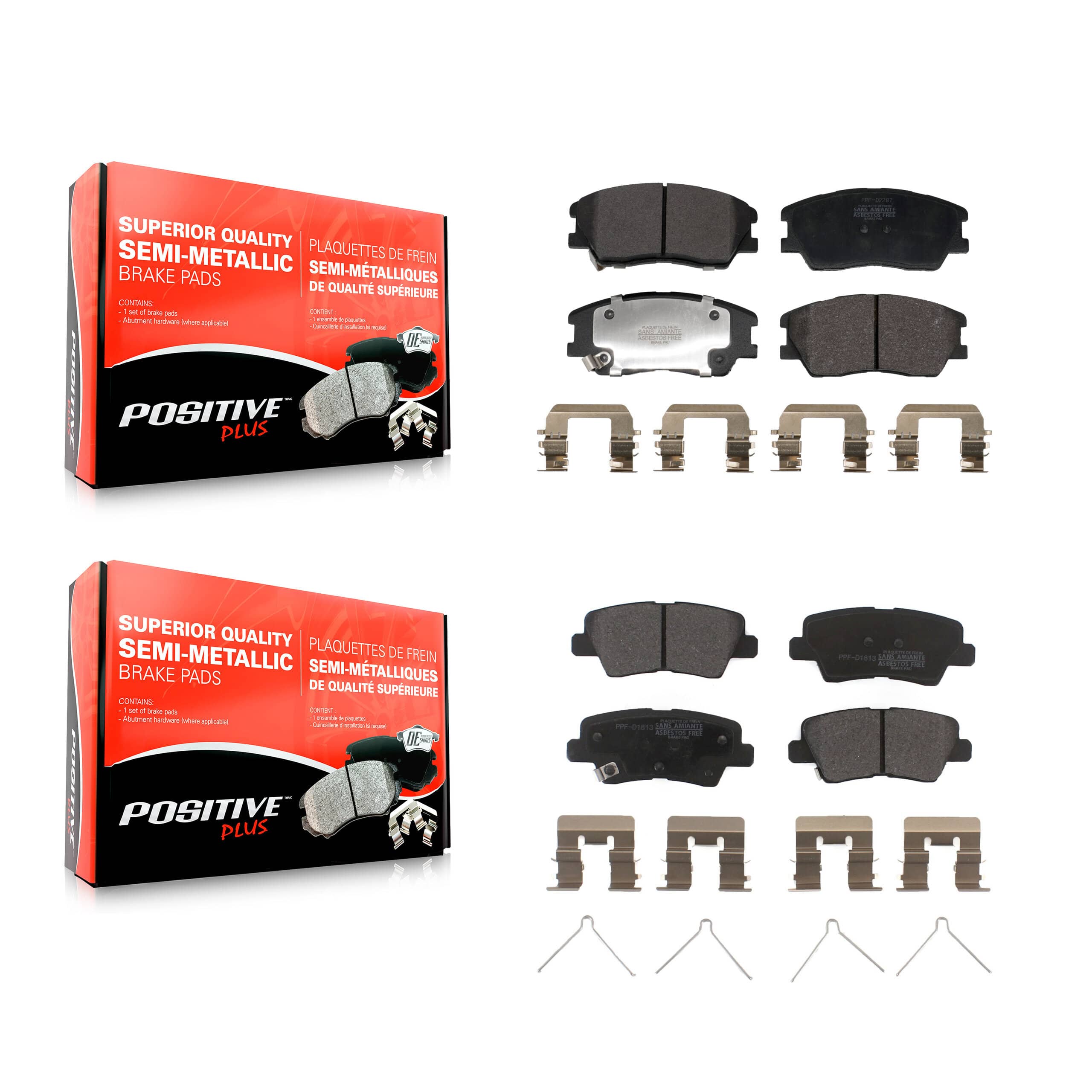 Positive Plus - KPF-100717 - Front and Rear Disc Brake Pad Kits
