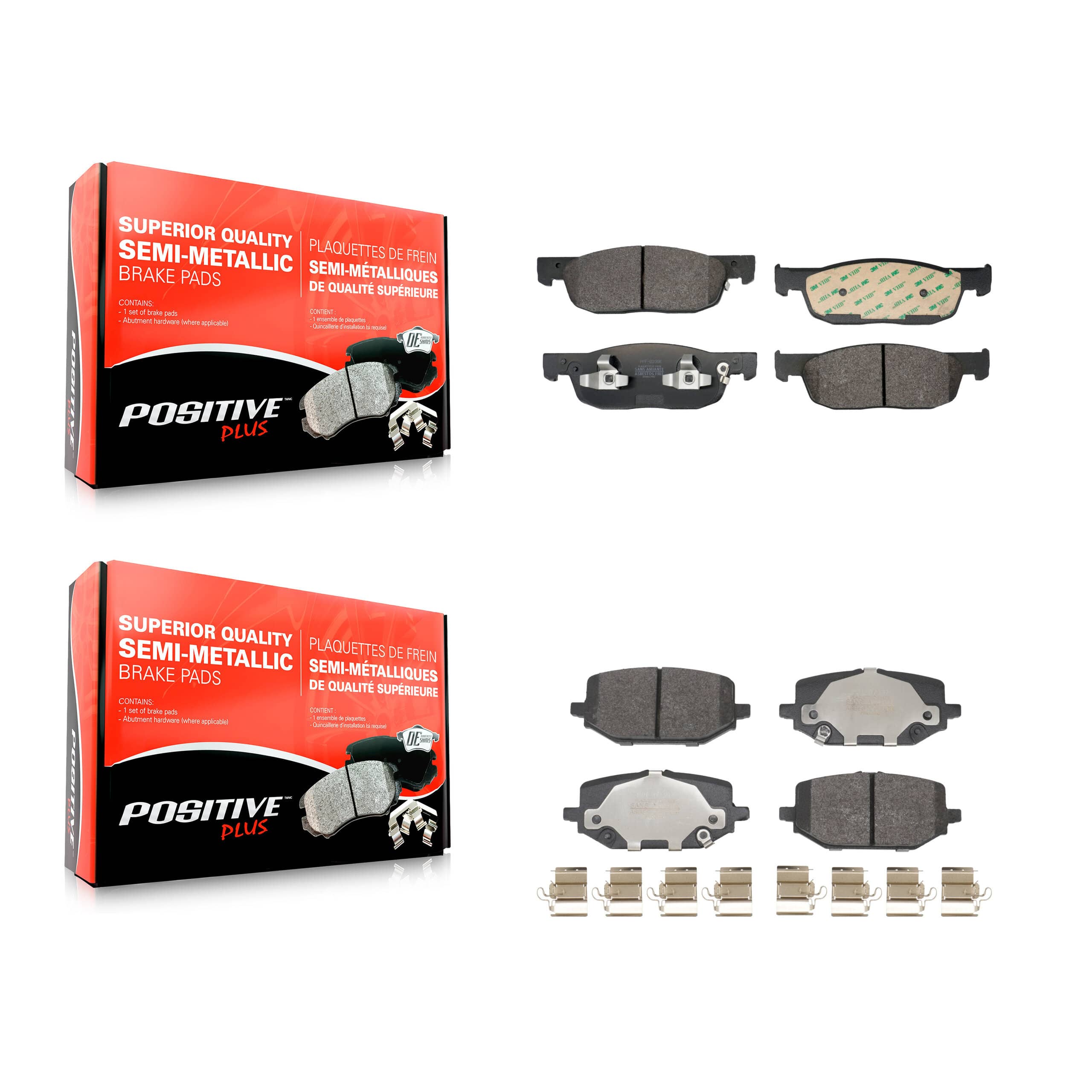 Positive Plus - KPF-100723 - Front and Rear Disc Brake Pad Kits