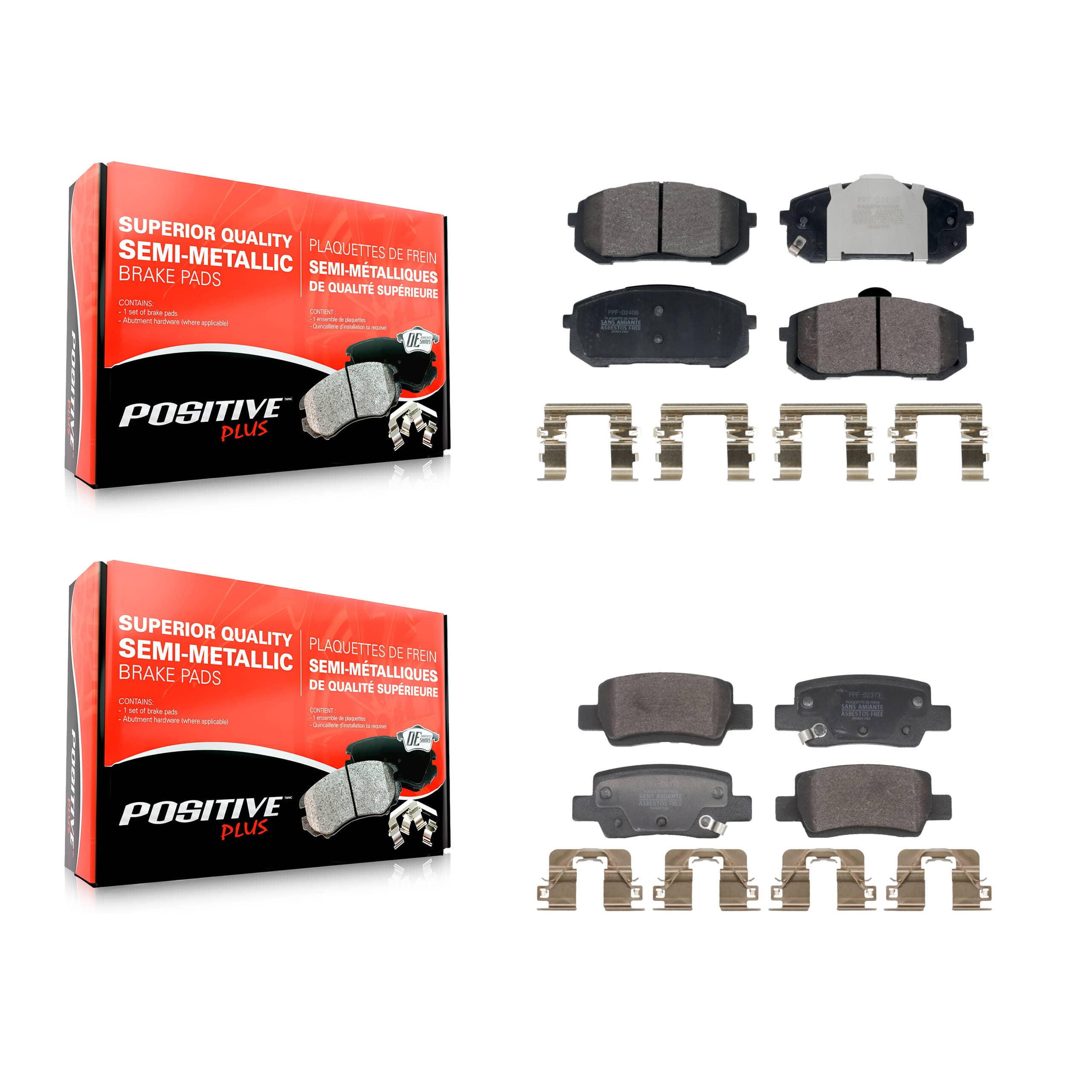 Positive Plus - KPF-100727 - Front and Rear Disc Brake Pad Kits