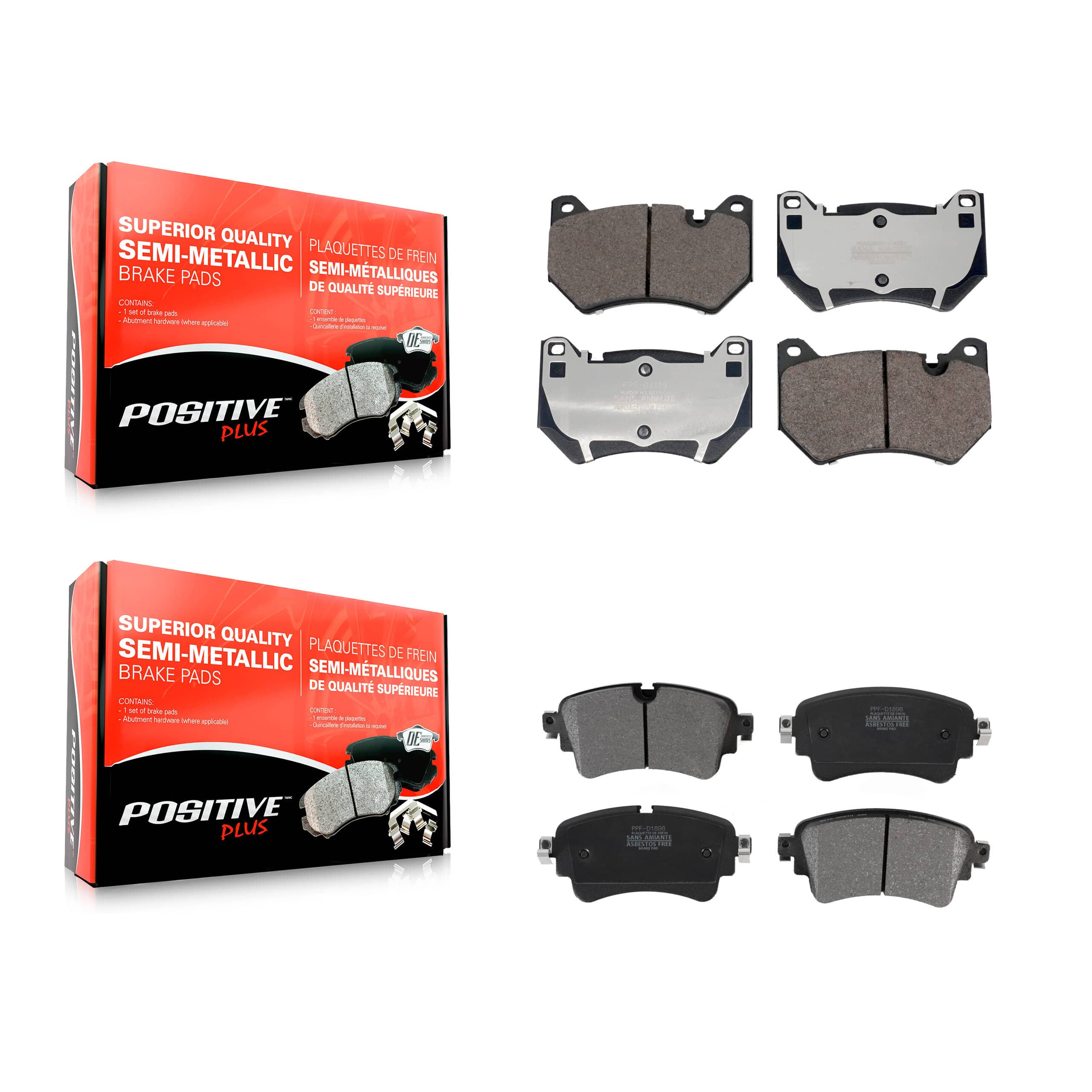Positive Plus - KPF-100735 - Front and Rear Disc Brake Pad Kits