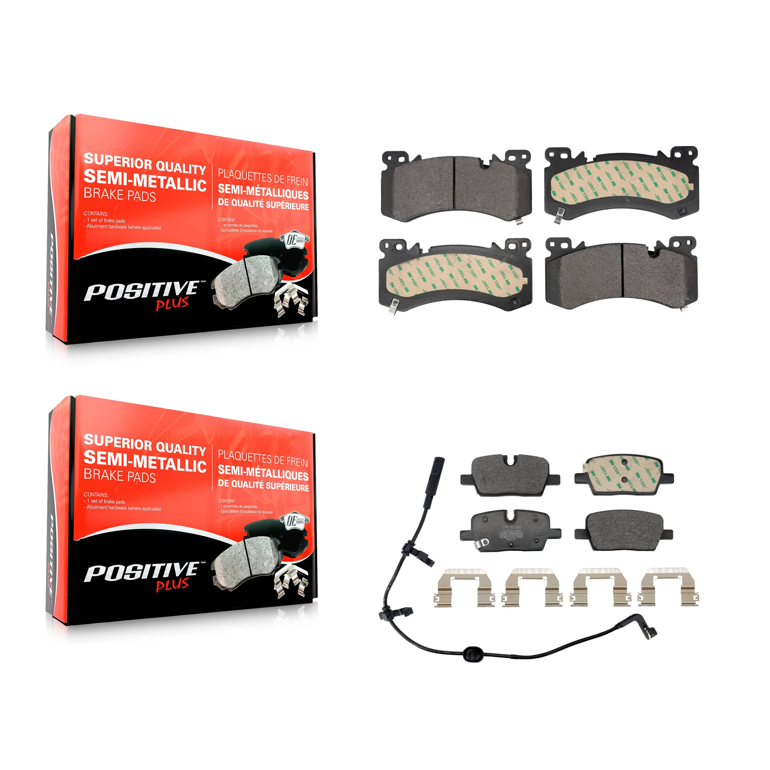 Positive Plus - KPF-100744 - Front and Rear Disc Brake Pad Kits