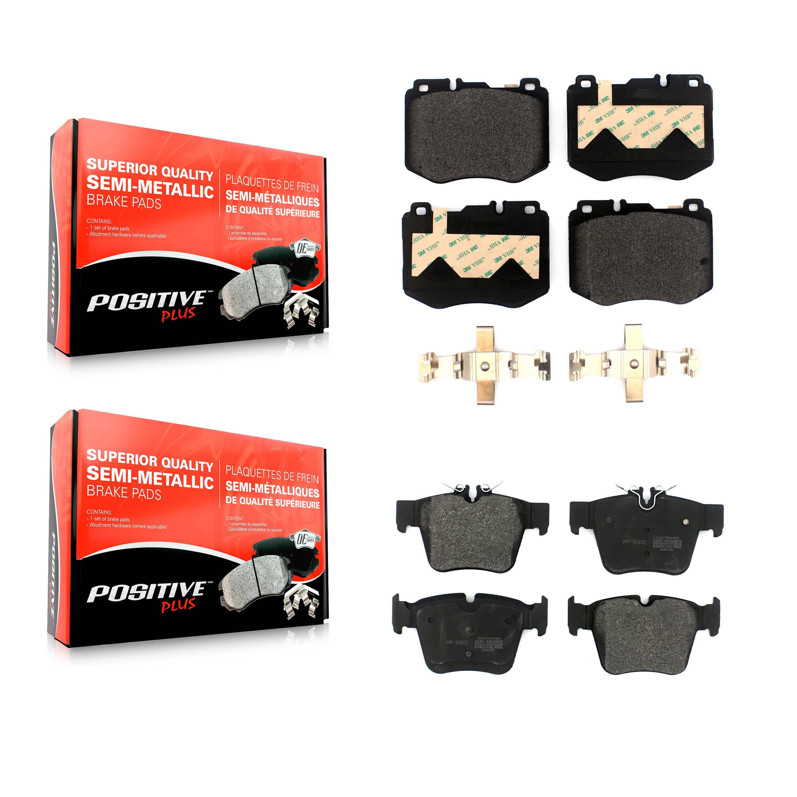 Positive Plus - KPF-100751 - Front and Rear Disc Brake Pad Kits