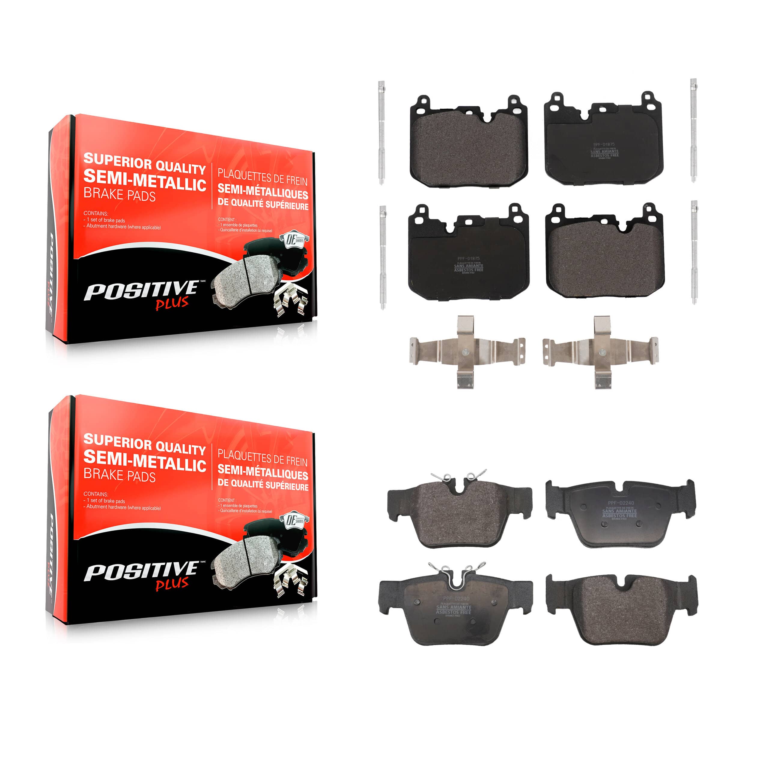 Positive Plus - KPF-100754 - Front and Rear Disc Brake Pad Kits