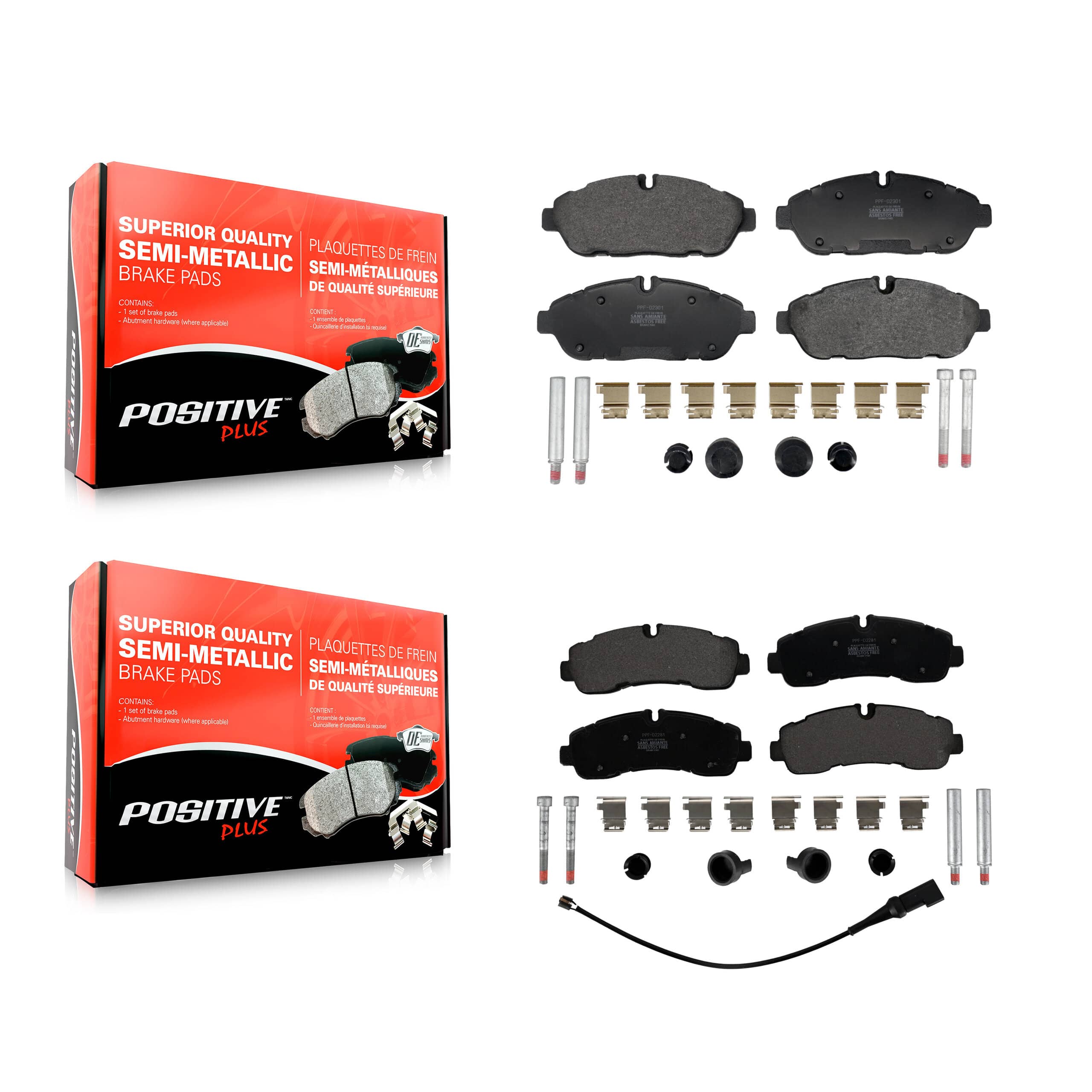 Positive Plus - KPF-100761 - Front and Rear Disc Brake Pad Kits