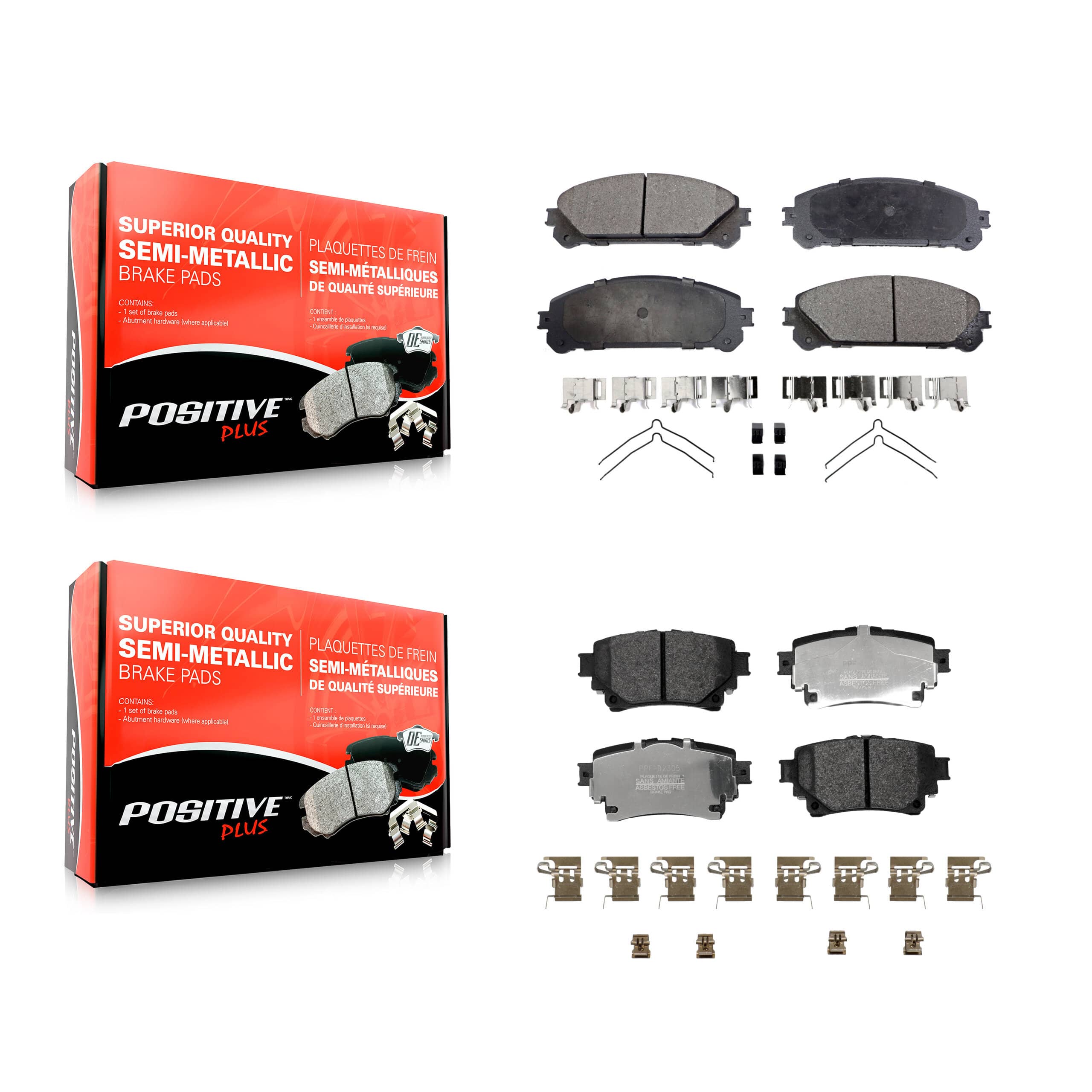 Positive Plus - KPF-100794 - Front and Rear Disc Brake Pad Kits
