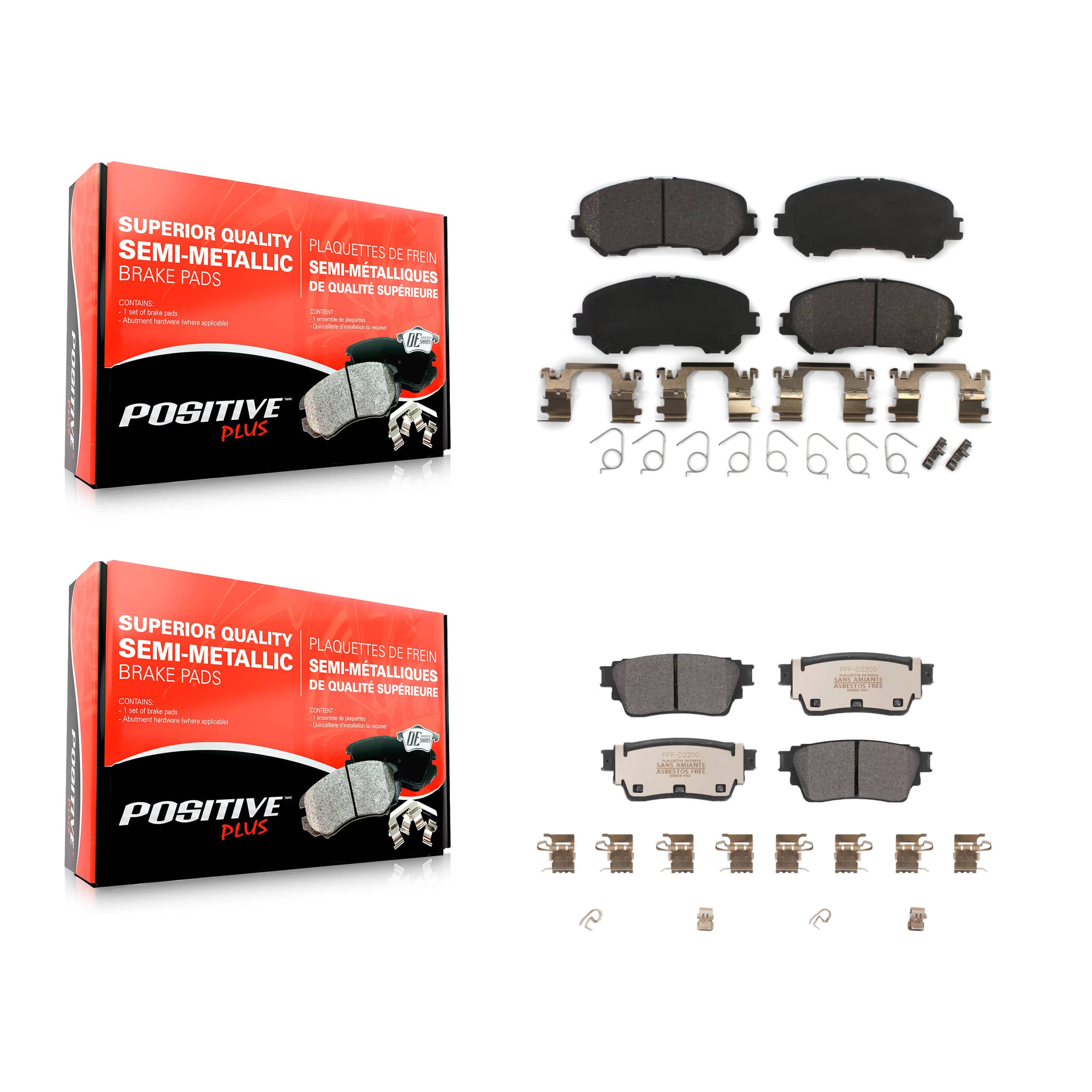 Positive Plus - KPF-100806 - Front and Rear Disc Brake Pad Kits