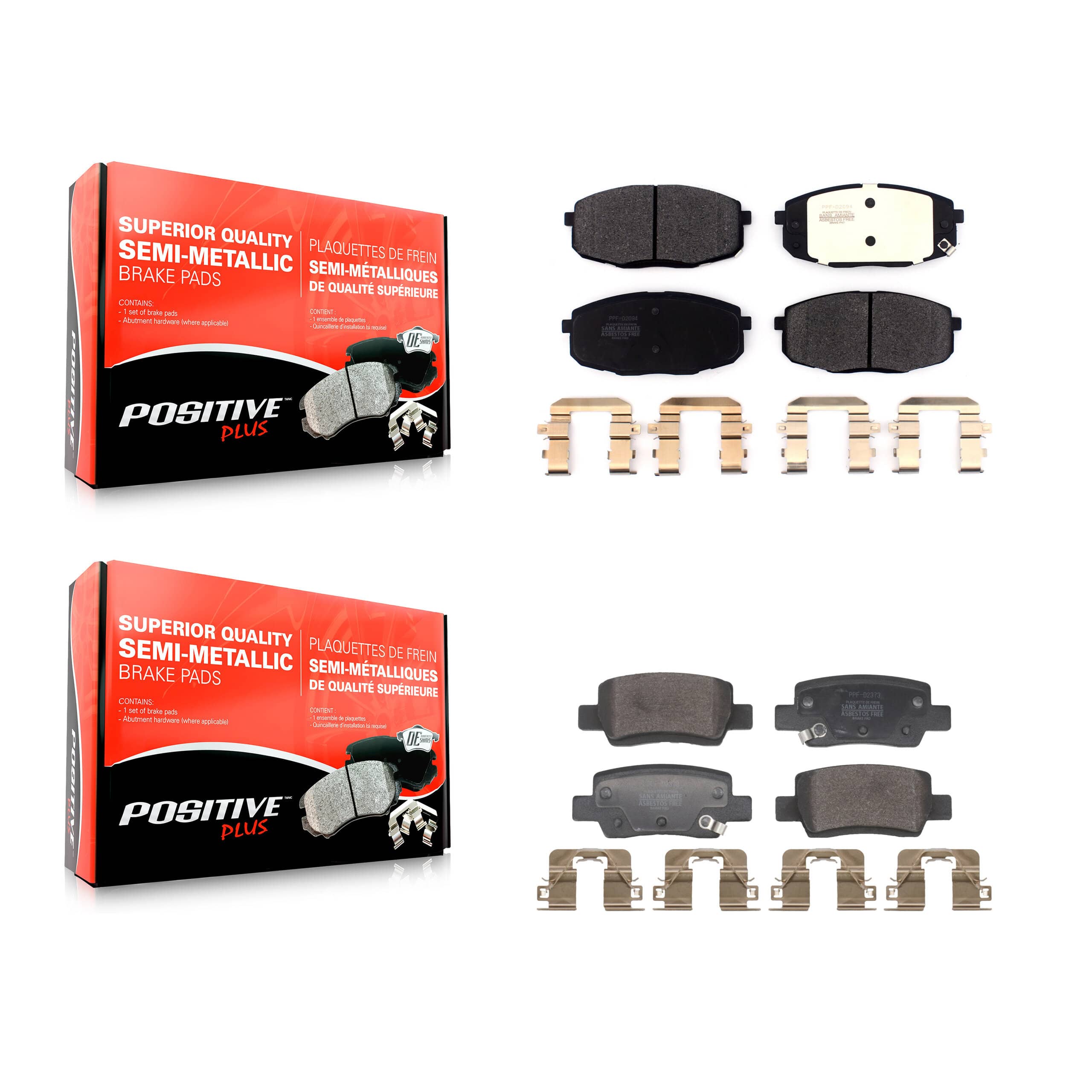 Positive Plus - KPF-100829 - Front and Rear Disc Brake Pad Kits