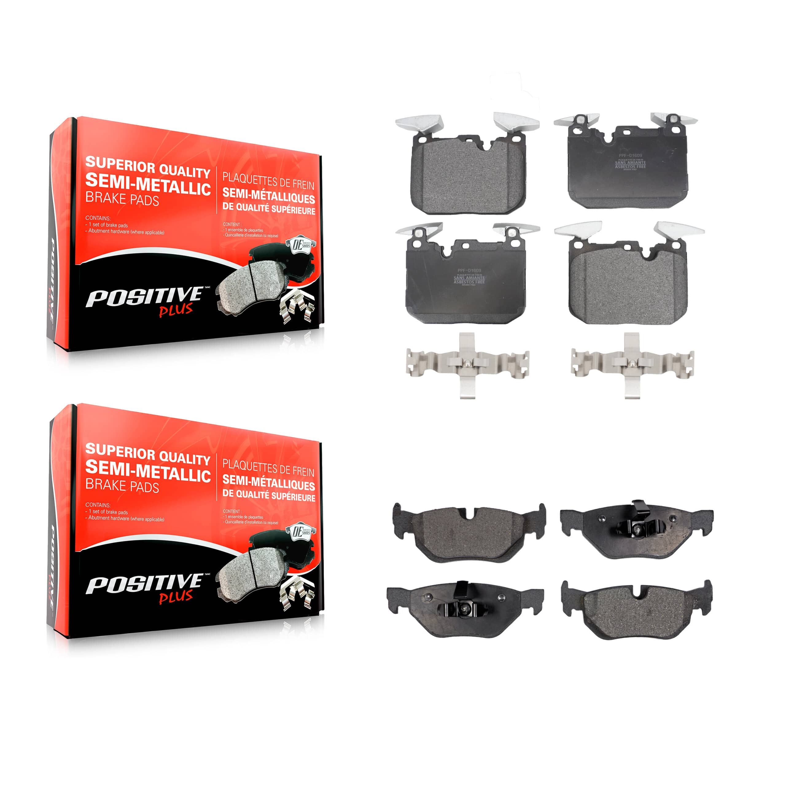 Positive Plus - KPF-100836 - Front and Rear Disc Brake Pad Kits