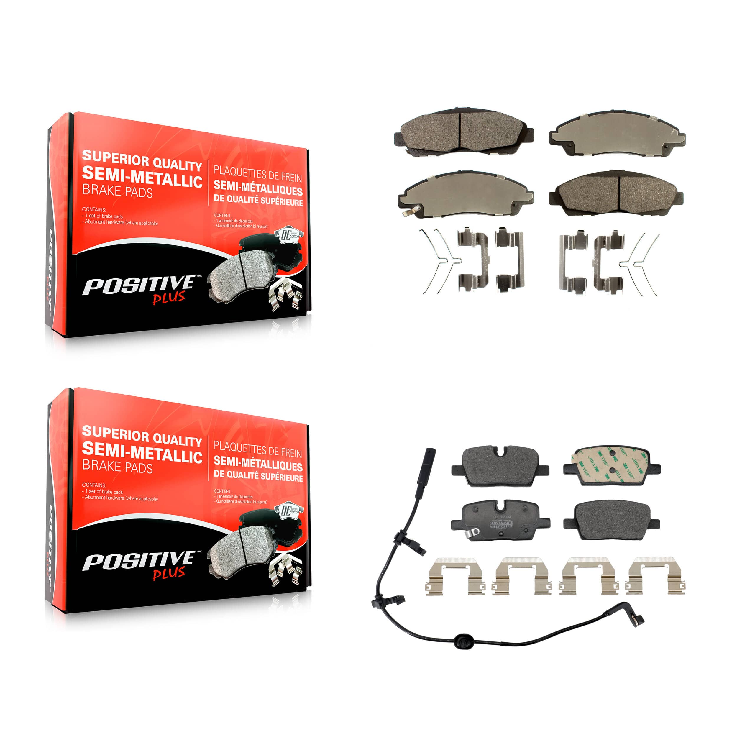 Positive Plus - KPF-100841 - Front and Rear Disc Brake Pad Kits