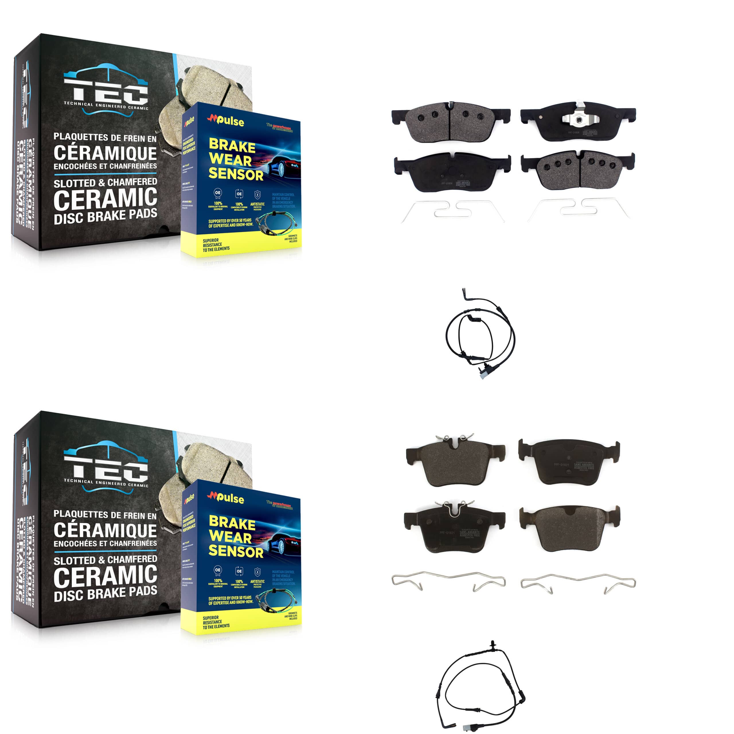 Positive Plus - KPW-100002 - Front and Rear Disc Brake Pad Kits