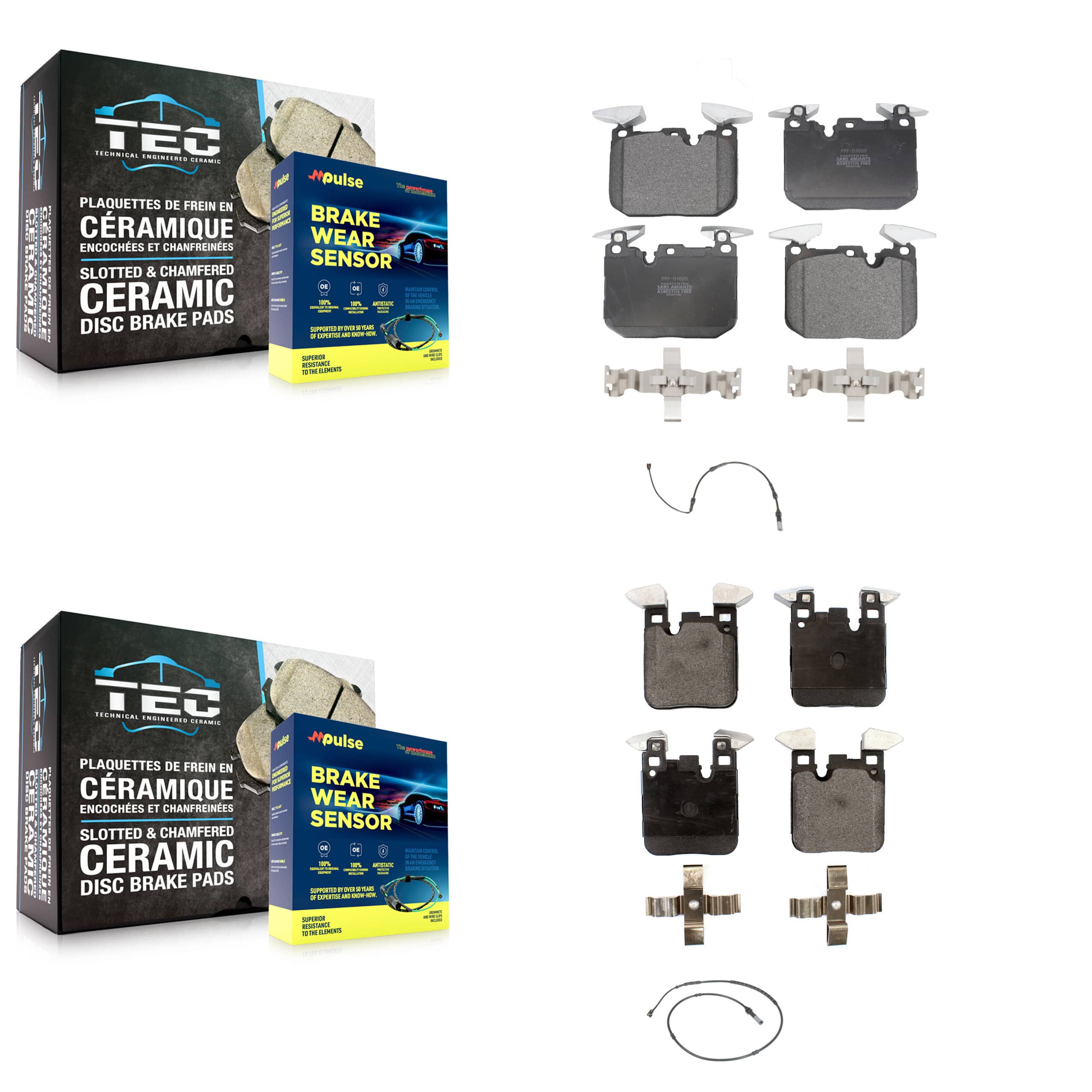 Positive Plus - KPW-100039 - Front and Rear Disc Brake Pad Kits