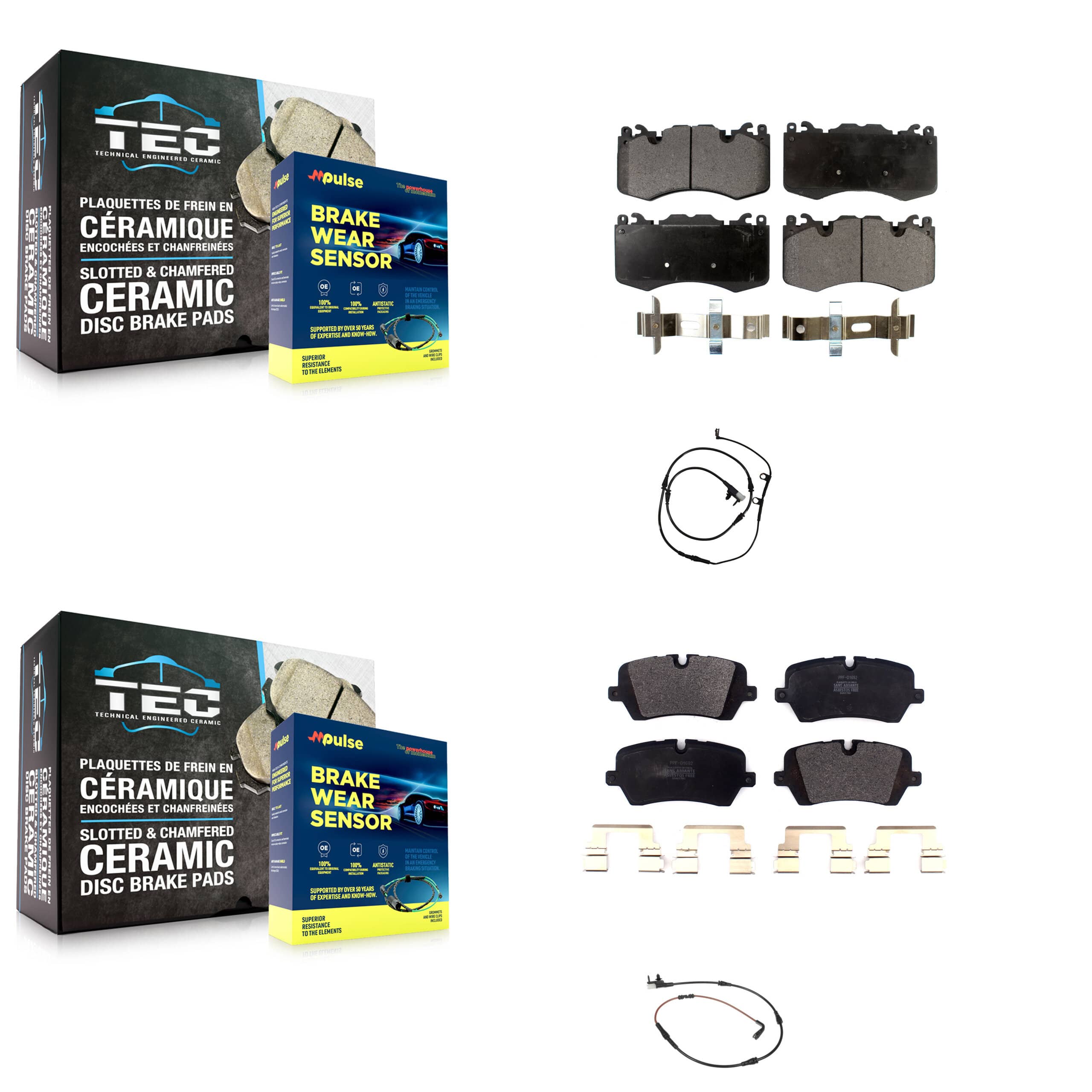 Positive Plus - KPW-100049 - Front and Rear Disc Brake Pad Kits