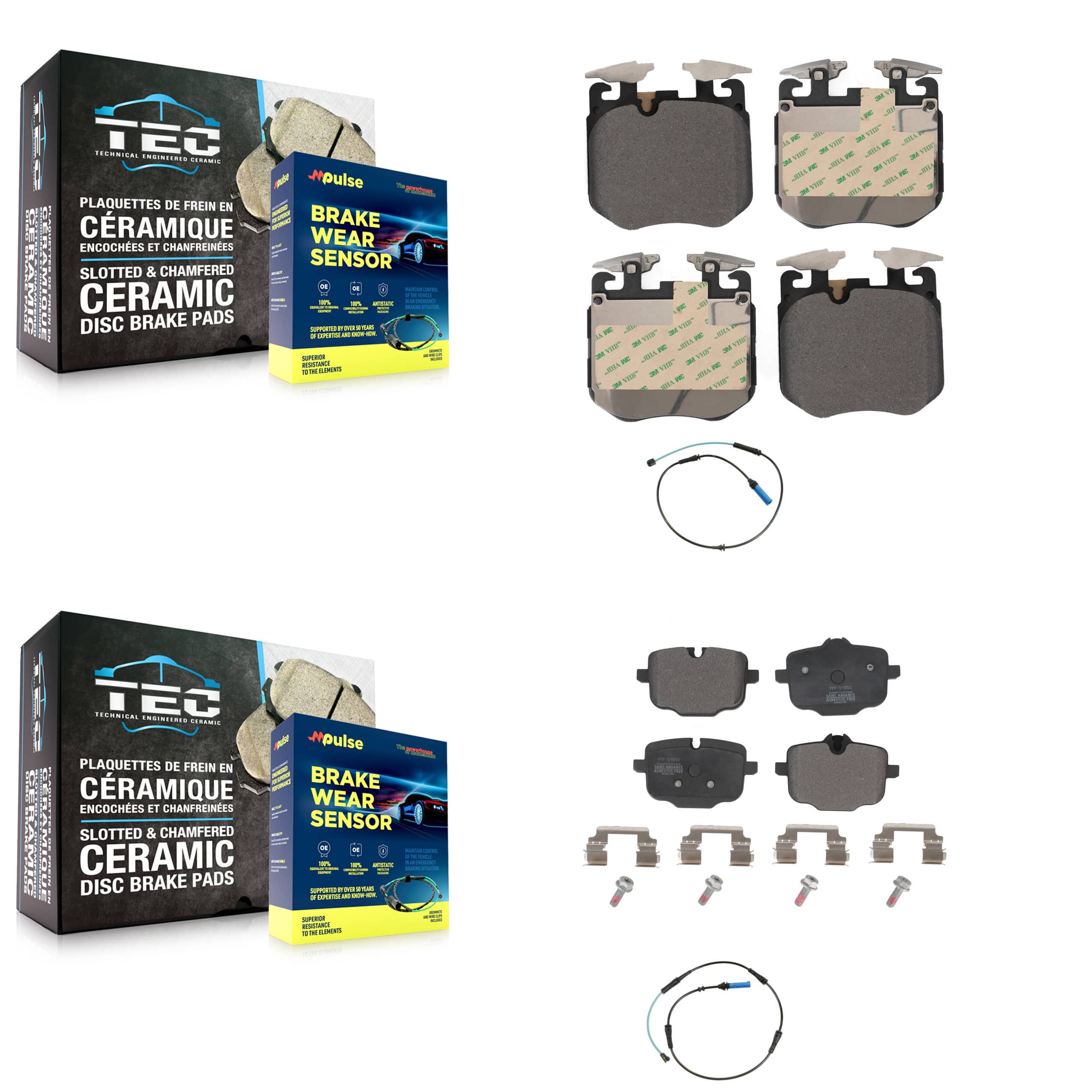 Positive Plus - KPW-100054 - Front and Rear Disc Brake Pad Kits
