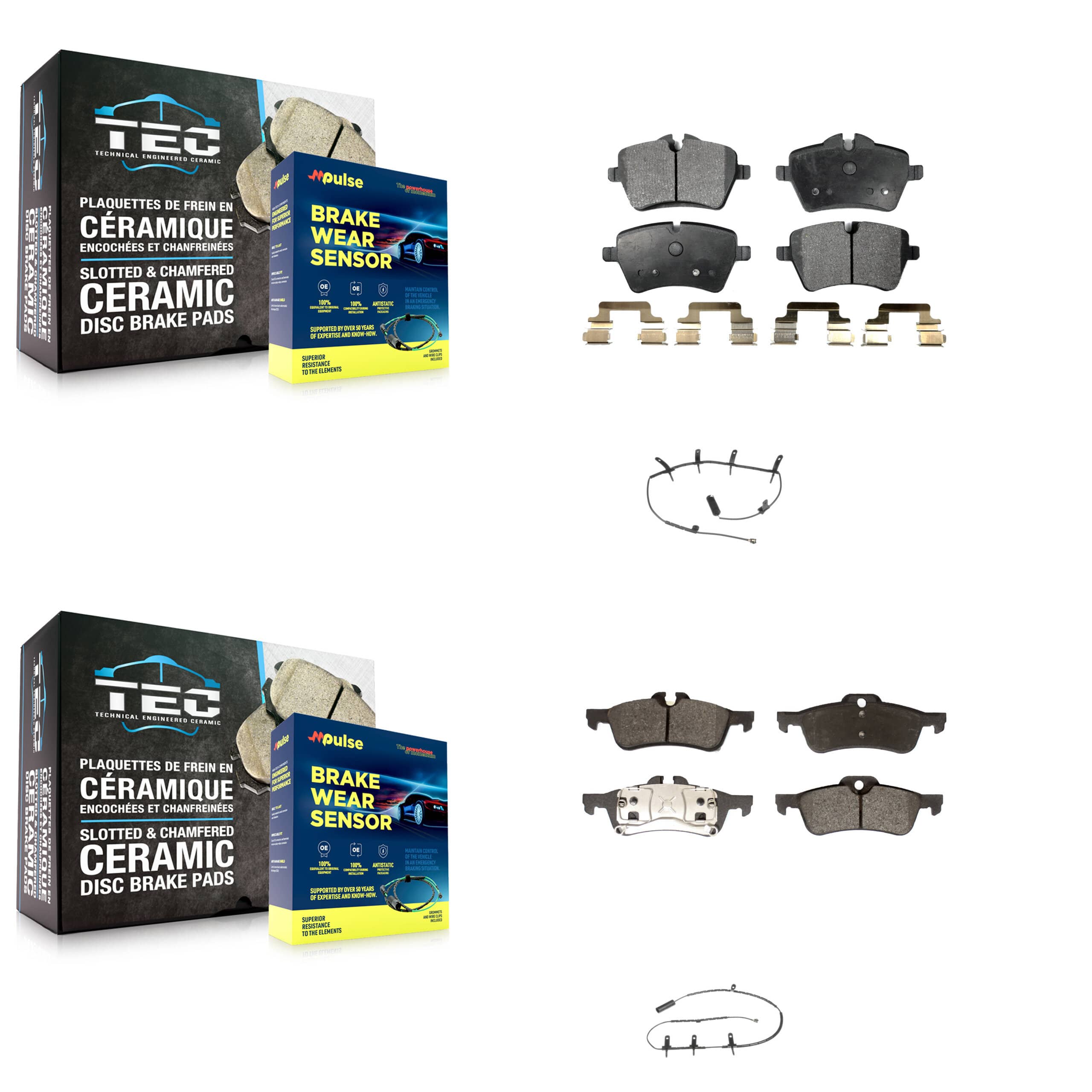 Positive Plus - KPW-100076 - Front and Rear Disc Brake Pad Kits
