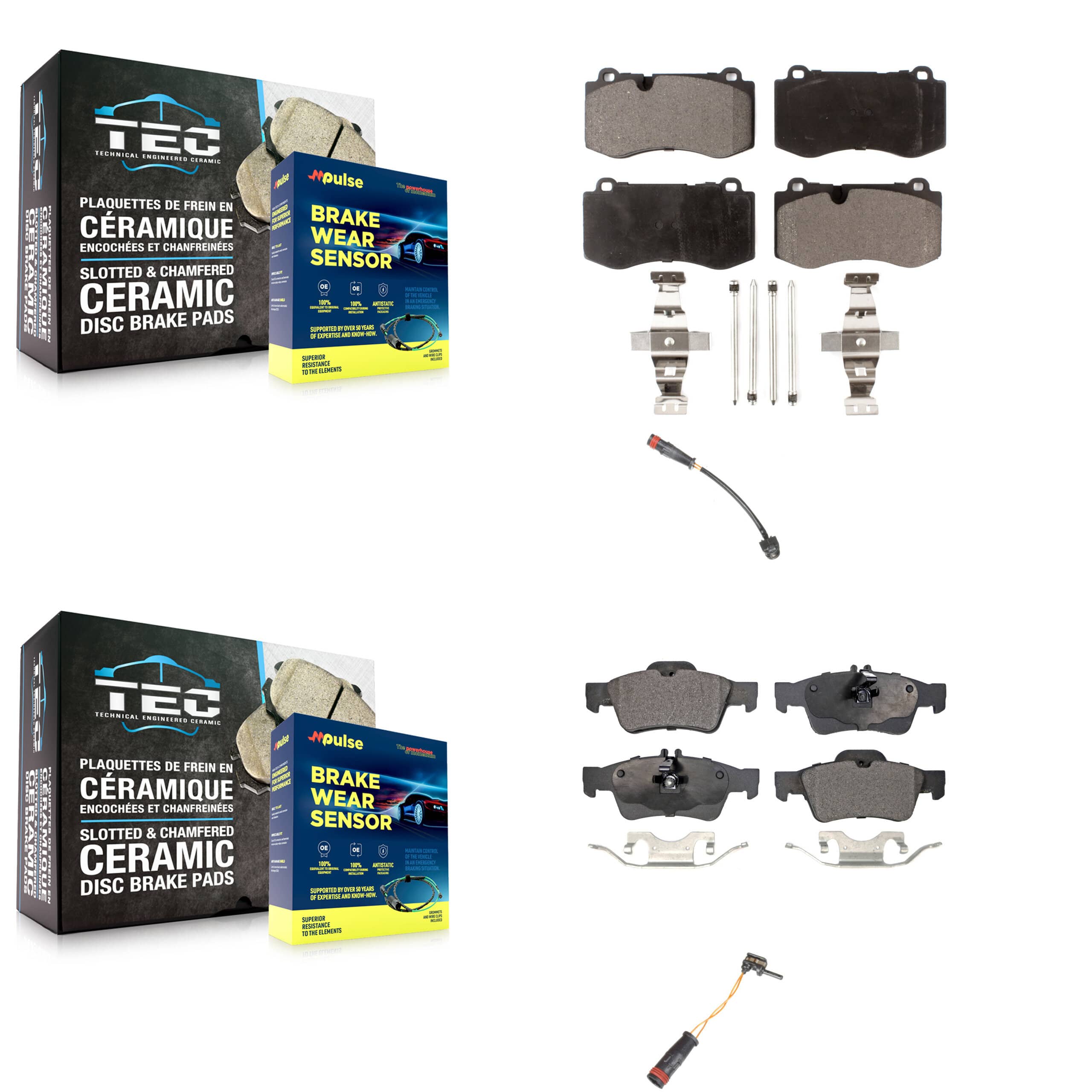 Positive Plus - KPW-100079 - Front and Rear Disc Brake Pad Kits