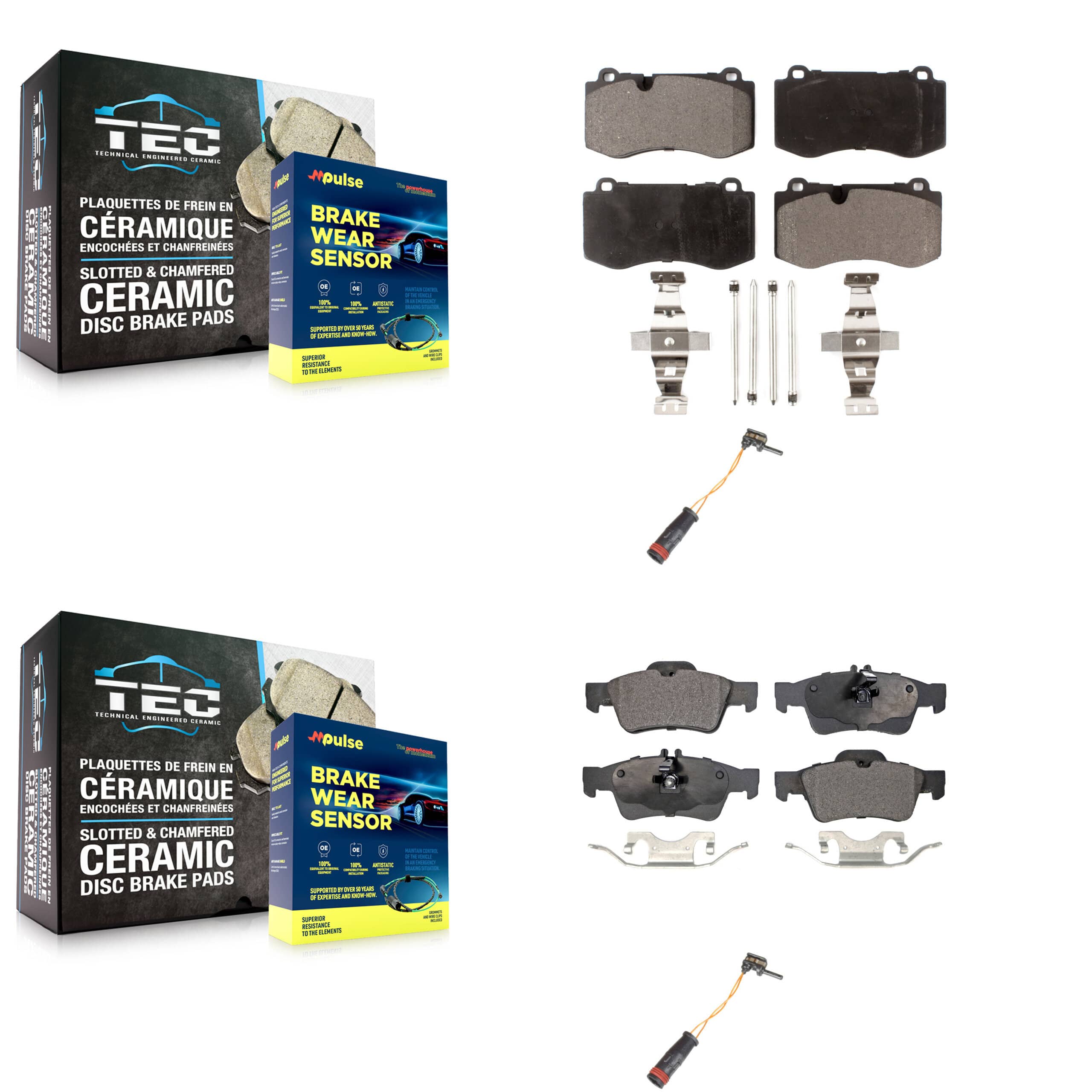 Positive Plus - KPW-100080 - Front and Rear Disc Brake Pad Kits