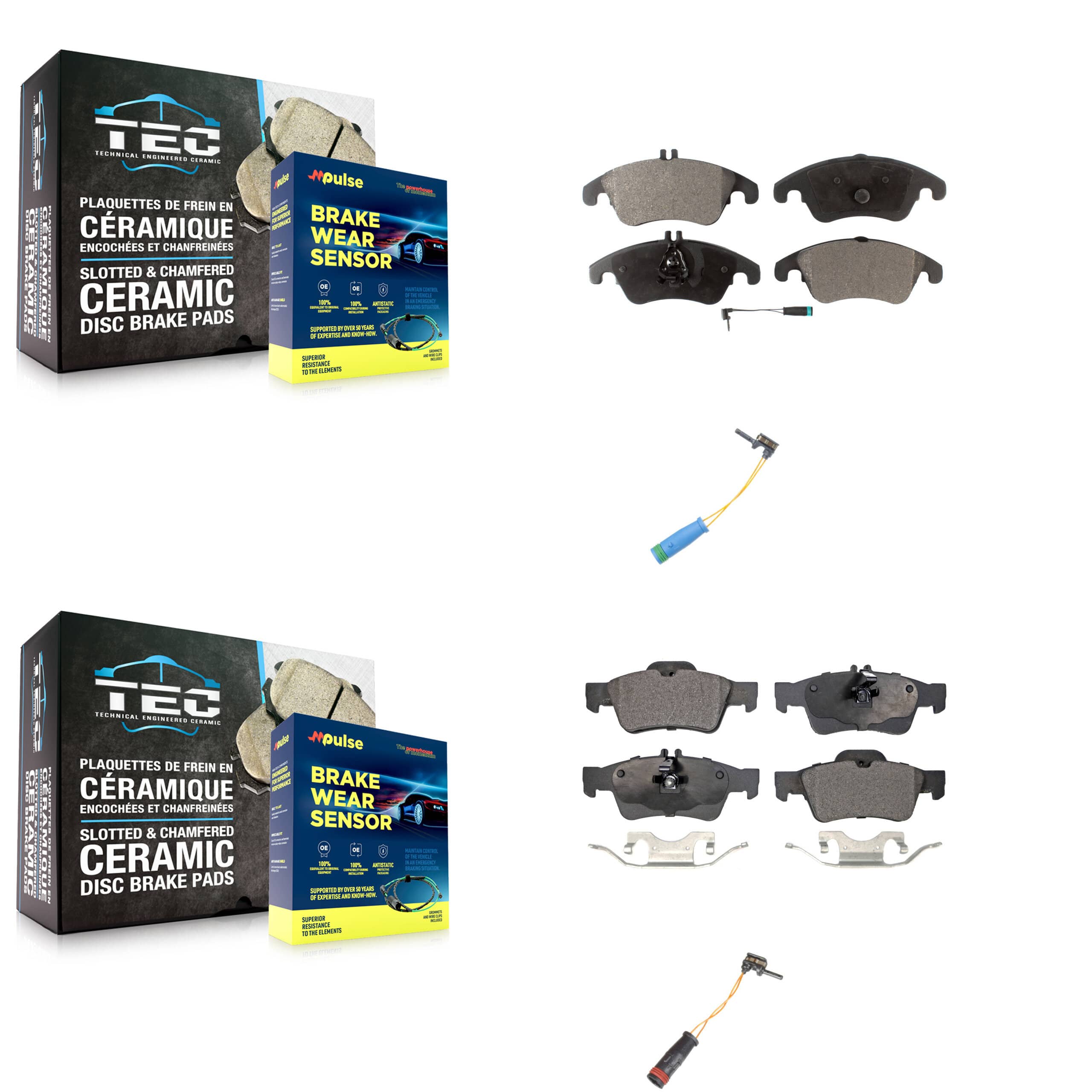 Positive Plus - KPW-100083 - Front and Rear Disc Brake Pad Kits