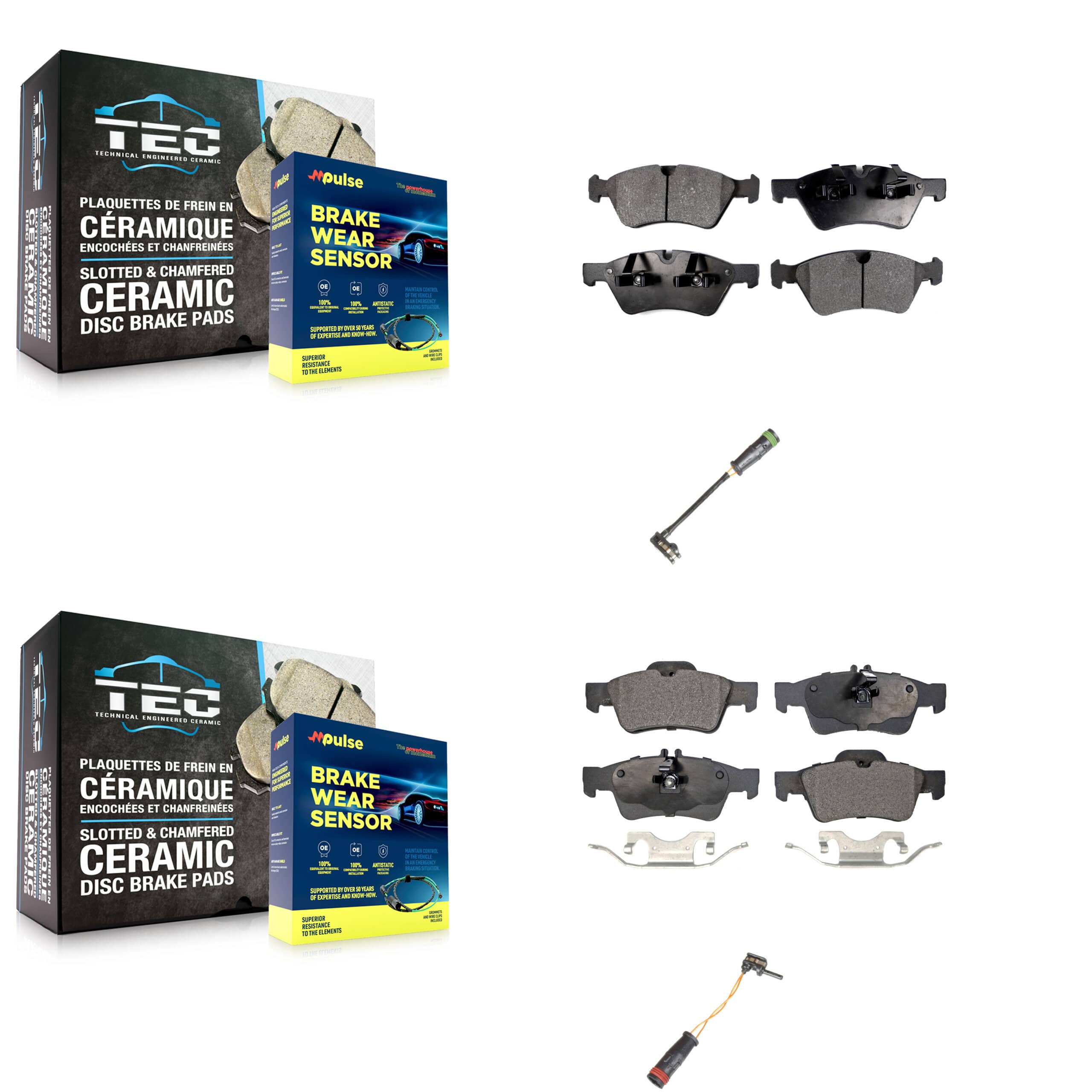 Positive Plus - KPW-100089 - Front and Rear Disc Brake Pad Kits