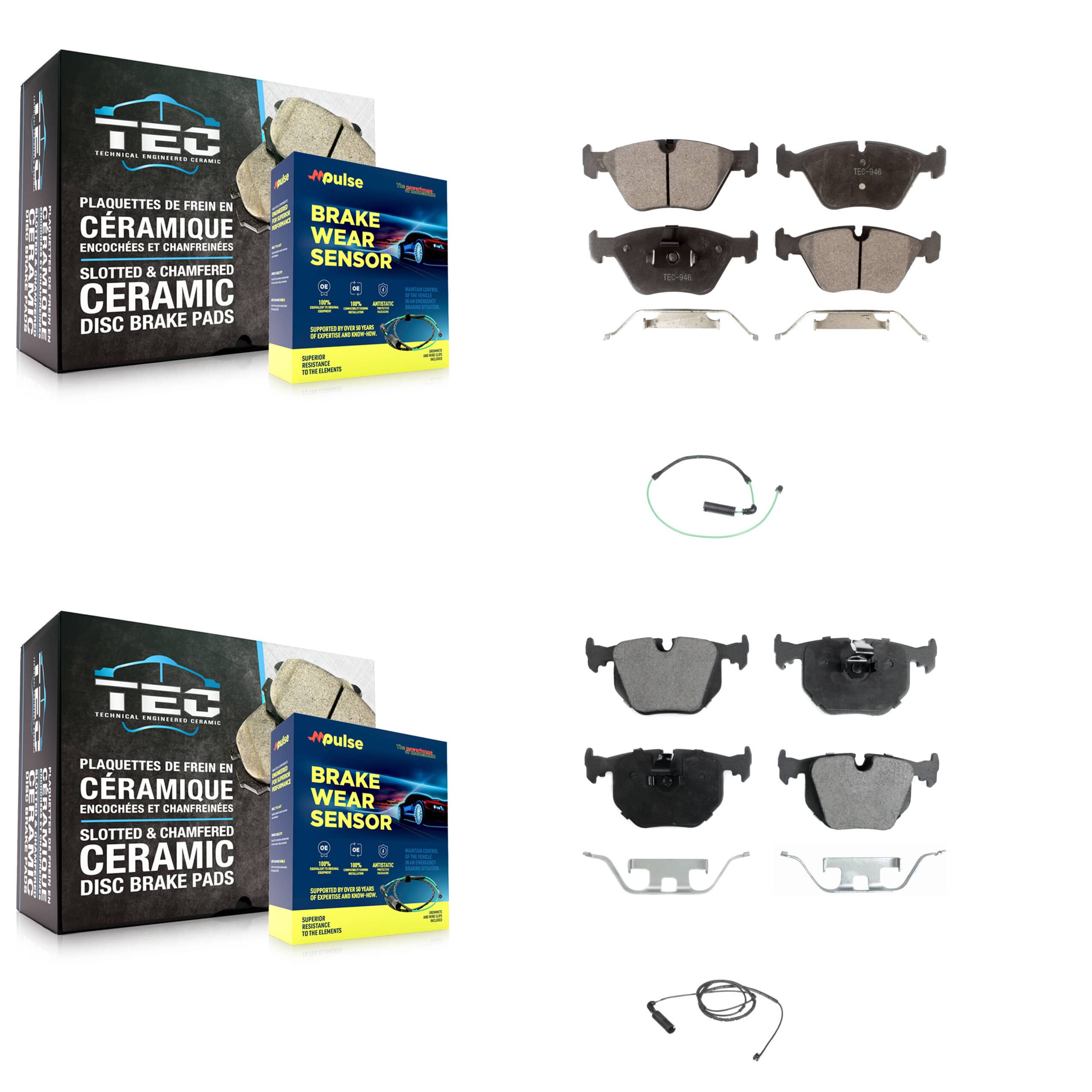 Positive Plus - KPW-100130 - Front and Rear Disc Brake Pad Kits
