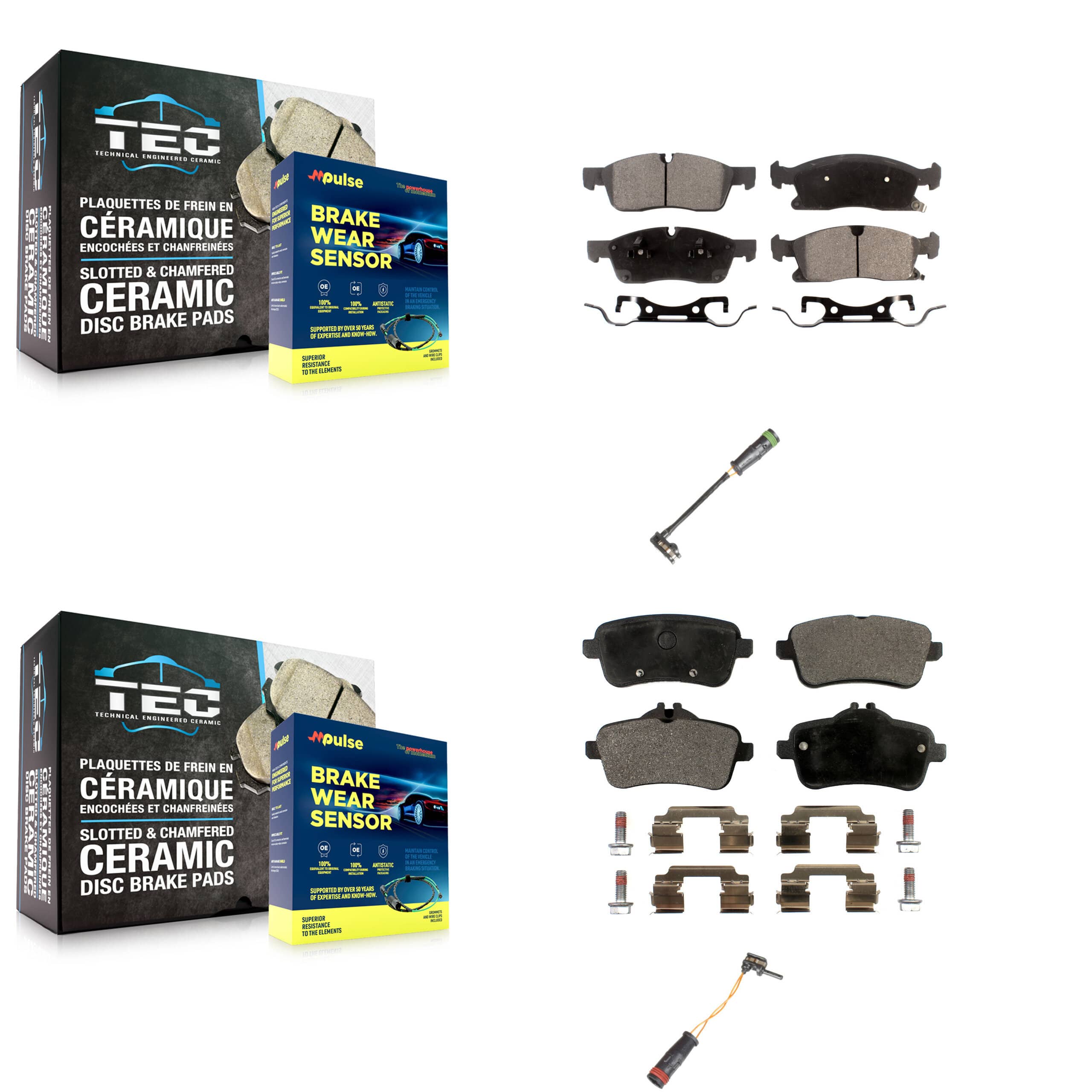 Positive Plus - KPW-100140 - Front and Rear Disc Brake Pad Kits