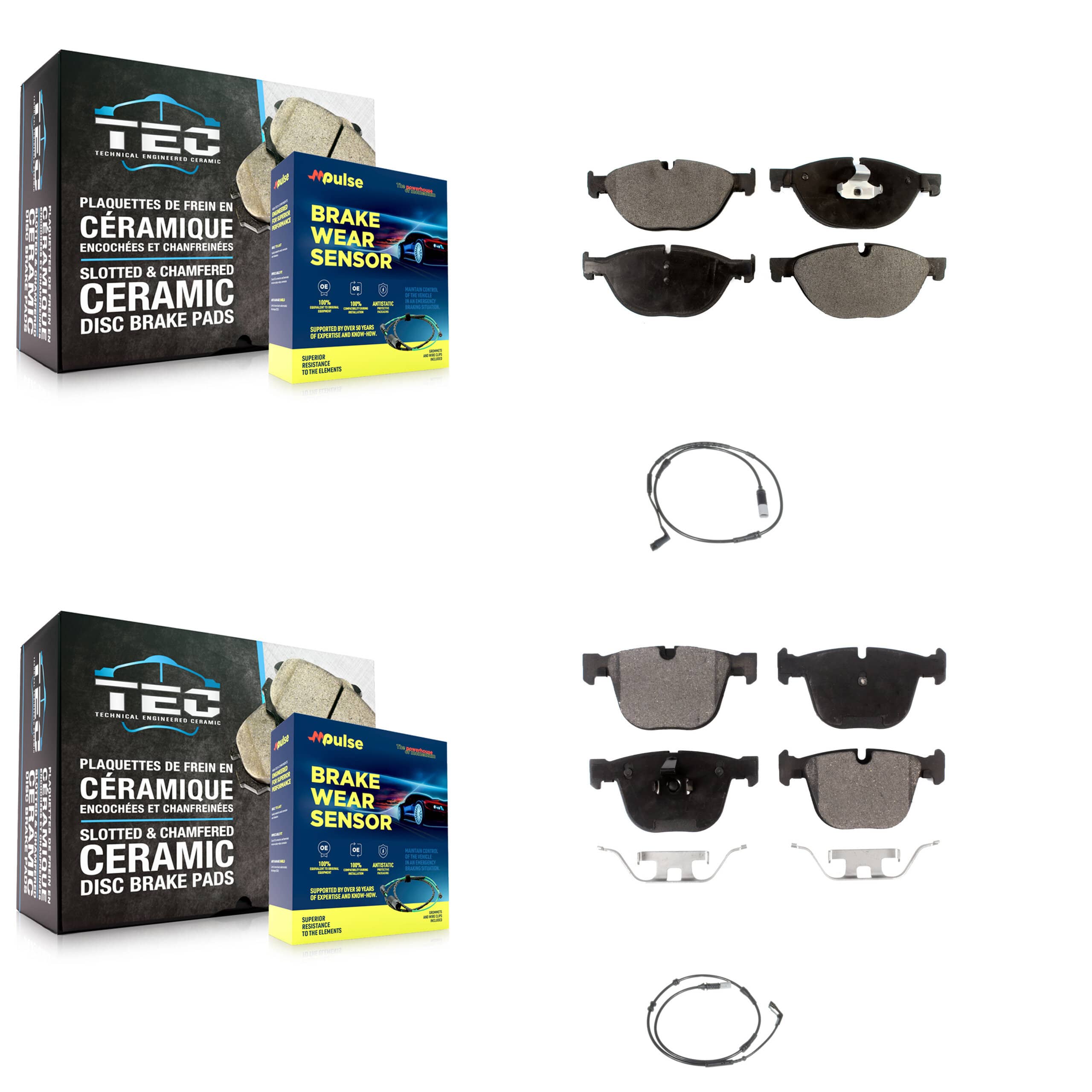 Positive Plus - KPW-100148 - Front and Rear Disc Brake Pad Kits