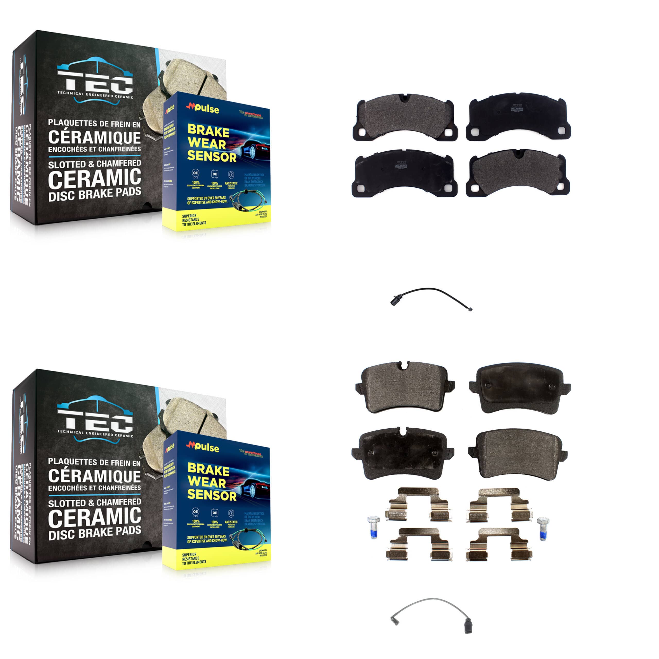 Positive Plus - KPW-100162 - Front and Rear Disc Brake Pad Kits