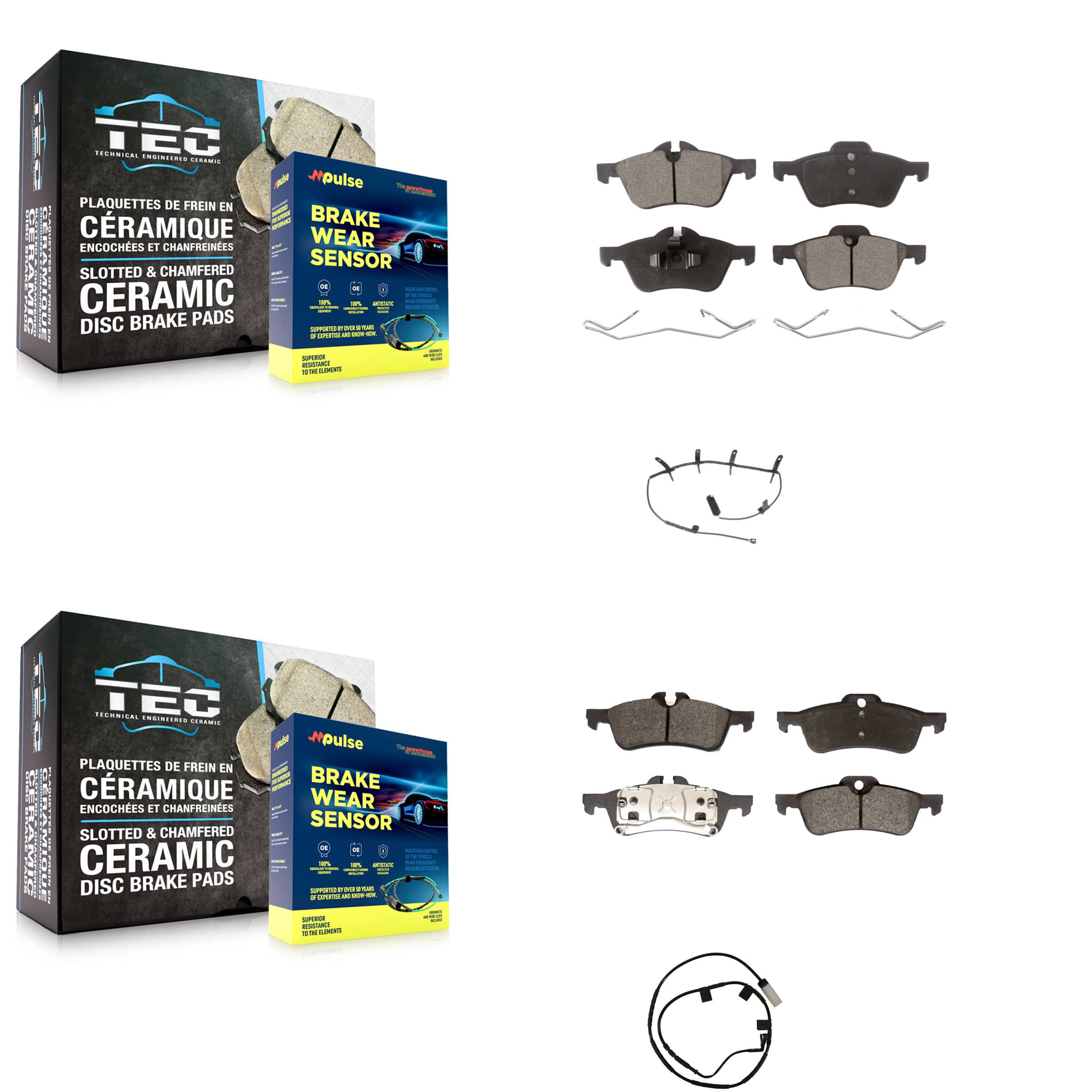 Positive Plus - KPW-100171 - Front and Rear Disc Brake Pad Kits