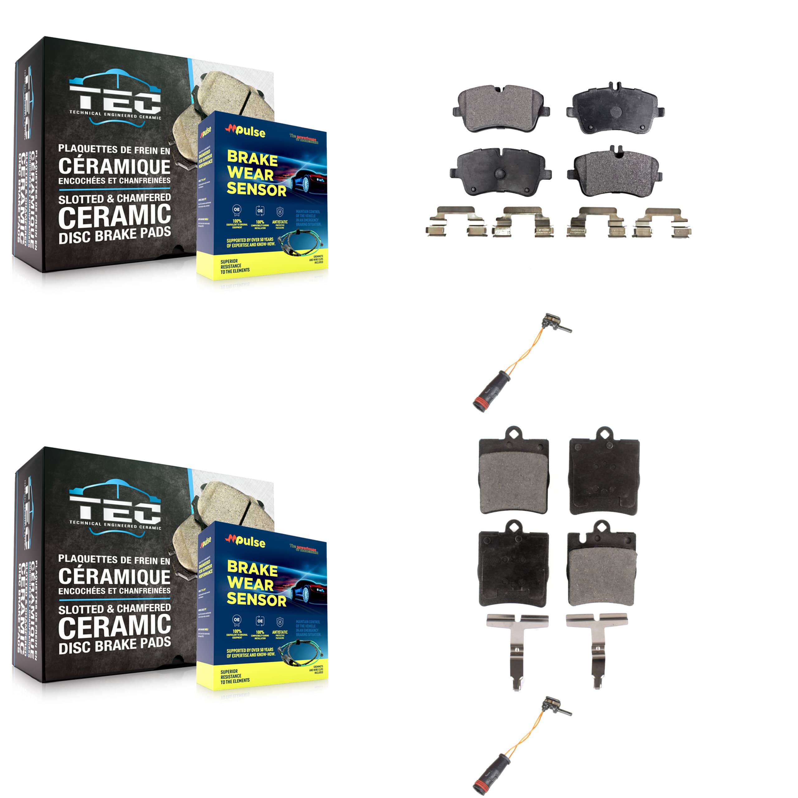 Positive Plus - KPW-100173 - Front and Rear Disc Brake Pad Kits