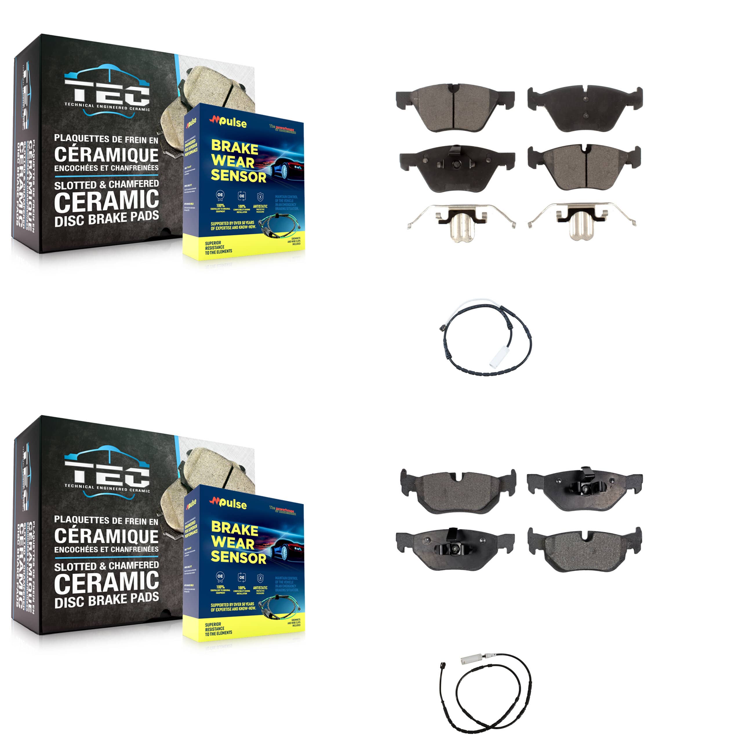 Positive Plus - KPW-100187 - Front and Rear Disc Brake Pad Kits