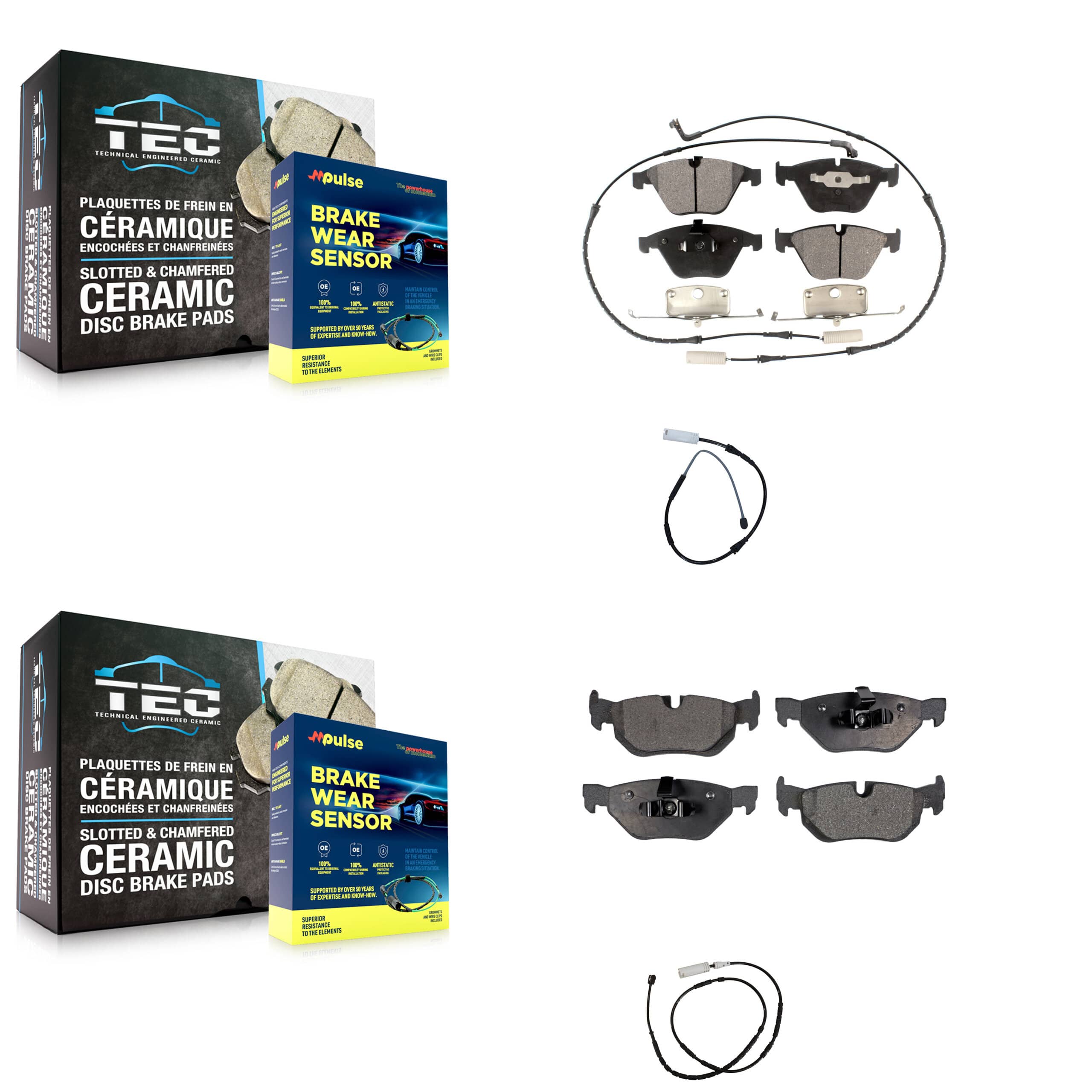 Positive Plus - KPW-100190 - Front and Rear Disc Brake Pad Kits