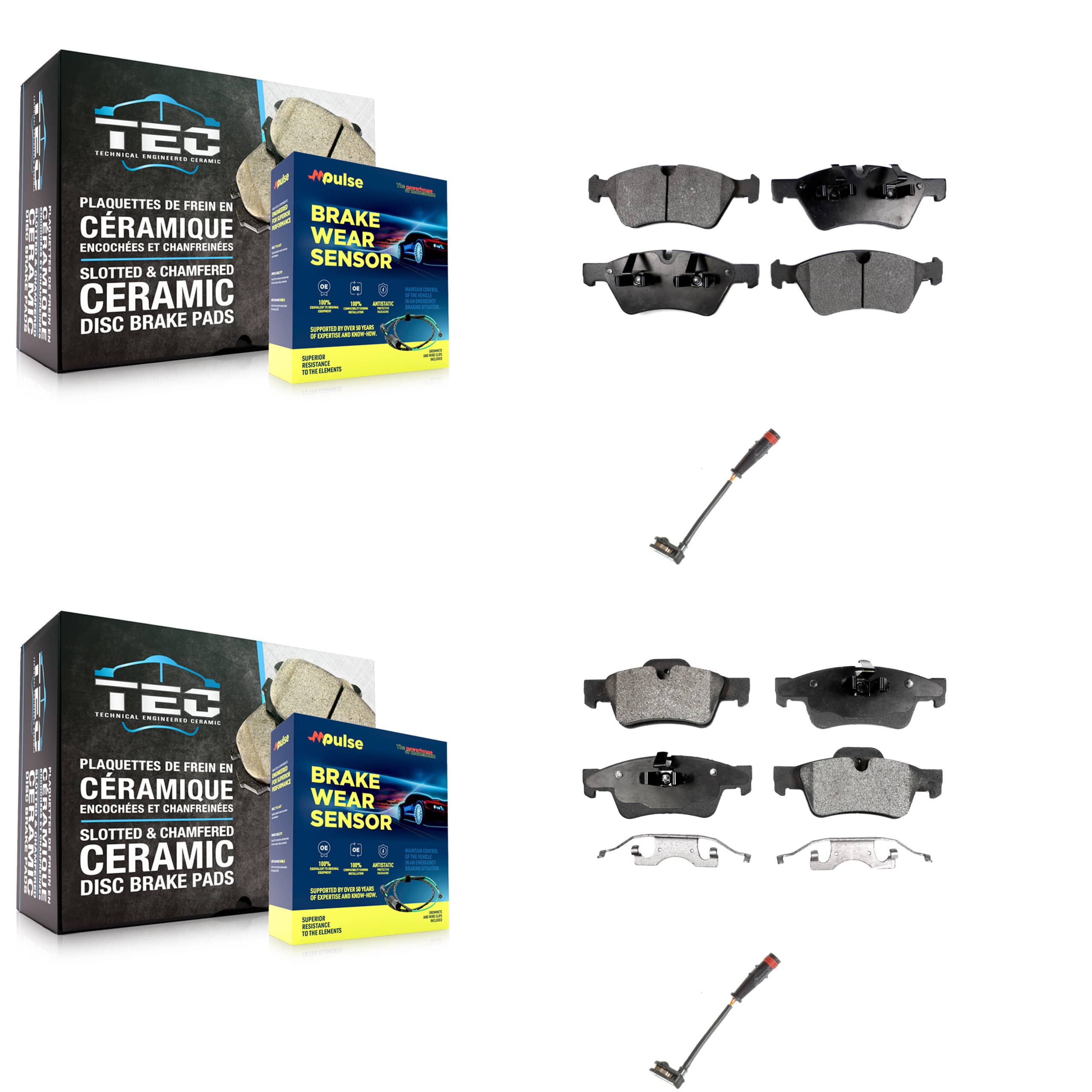 Positive Plus - KPW-100205 - Front and Rear Disc Brake Pad Kits