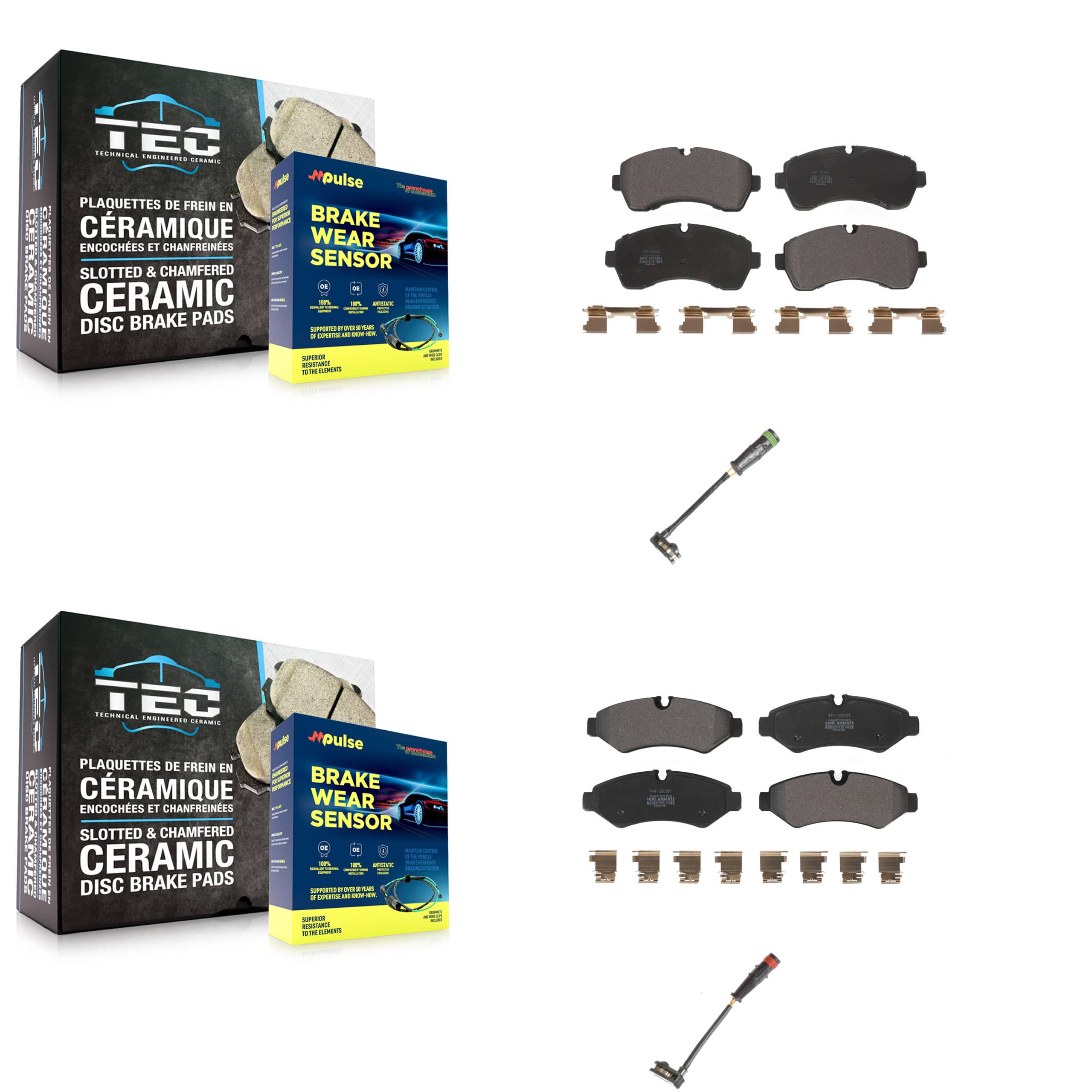 Positive Plus - KPW-100209 - Front and Rear Disc Brake Pad Kits