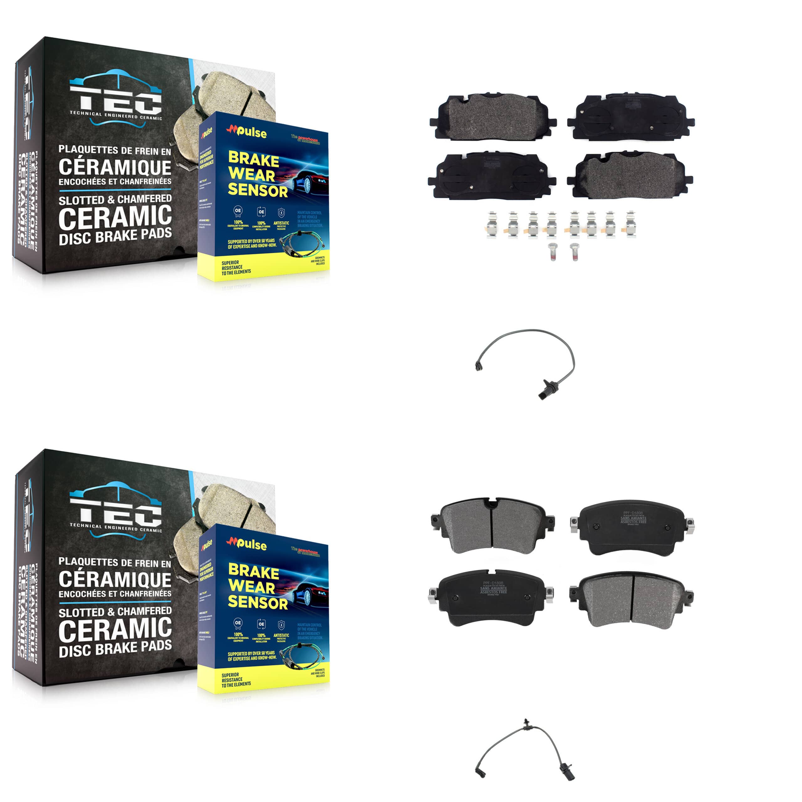 Positive Plus - KPW-100214 - Front and Rear Disc Brake Pad Kits