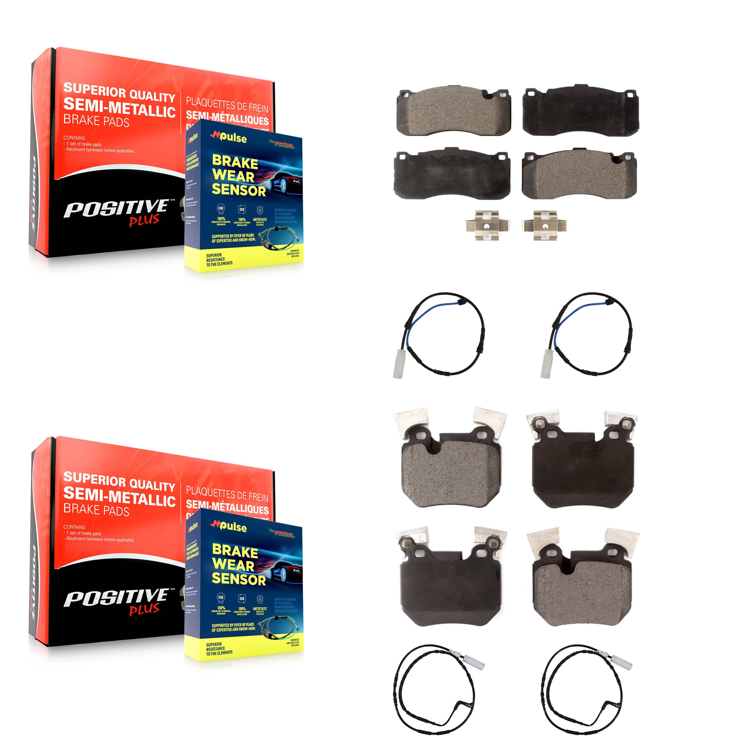 Positive Plus - KPW-100269 - Front and Rear Disc Brake Pad Kits
