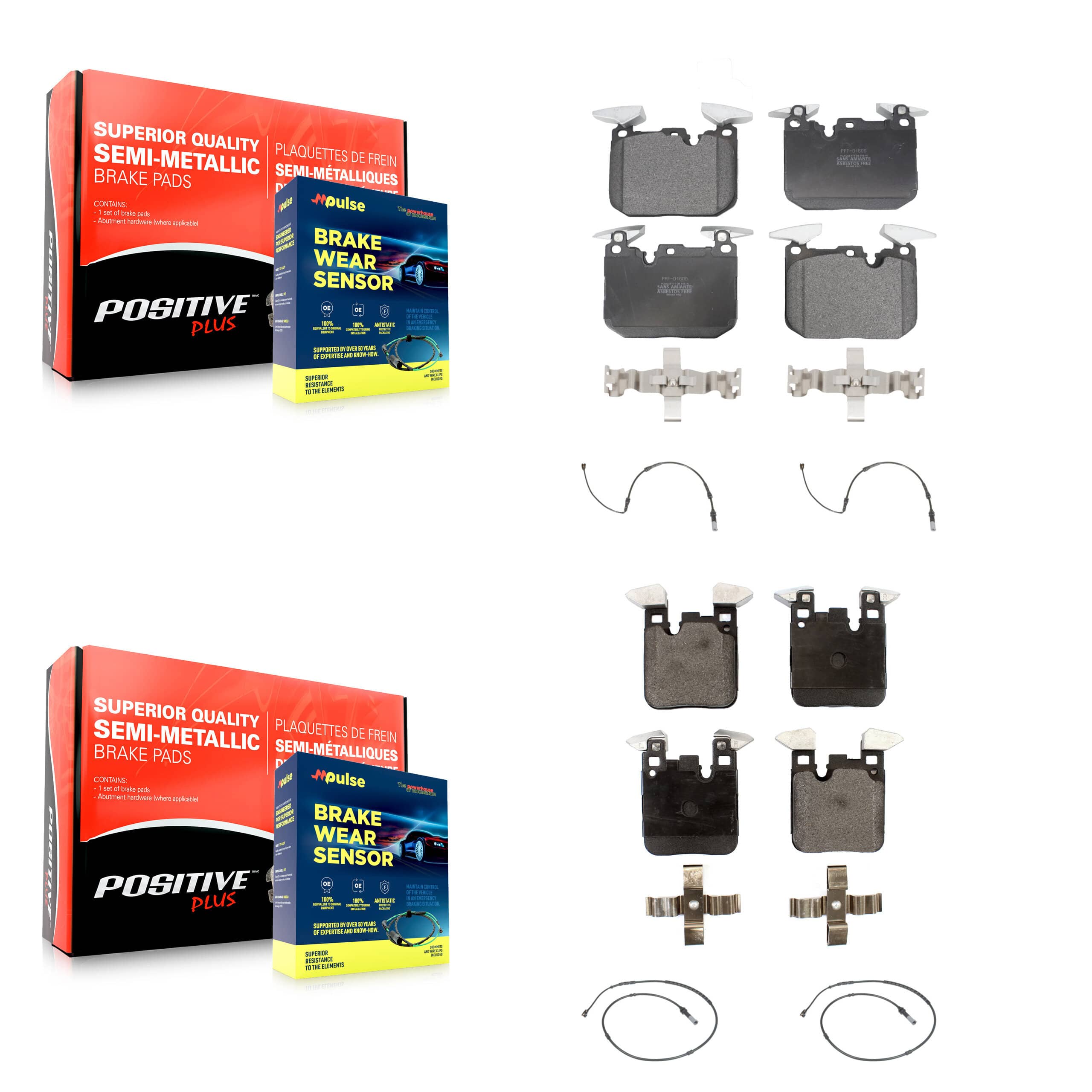 Positive Plus - KPW-100287 - Front and Rear Disc Brake Pad Kits