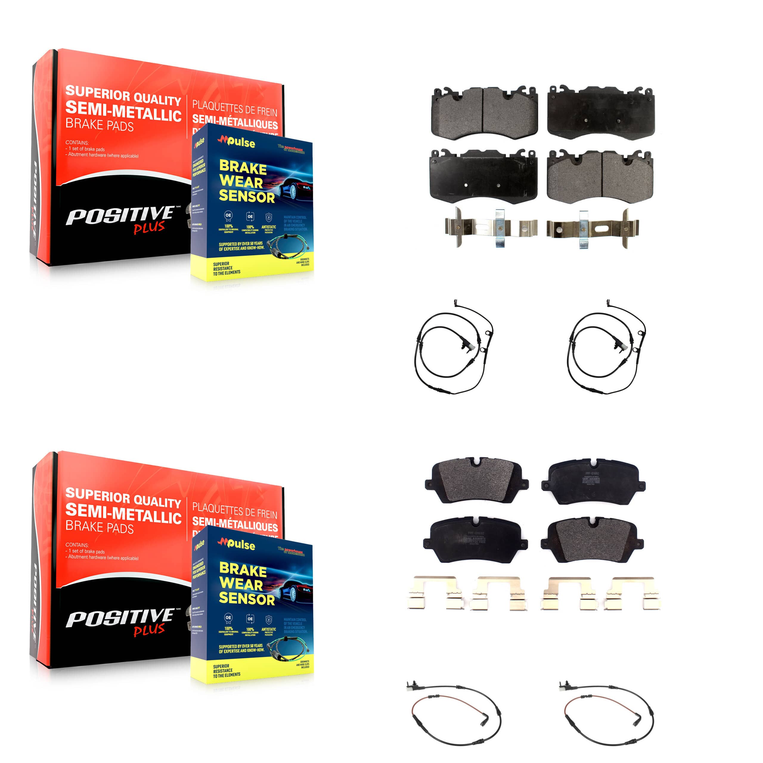 Positive Plus - KPW-100312 - Front and Rear Disc Brake Pad Kits