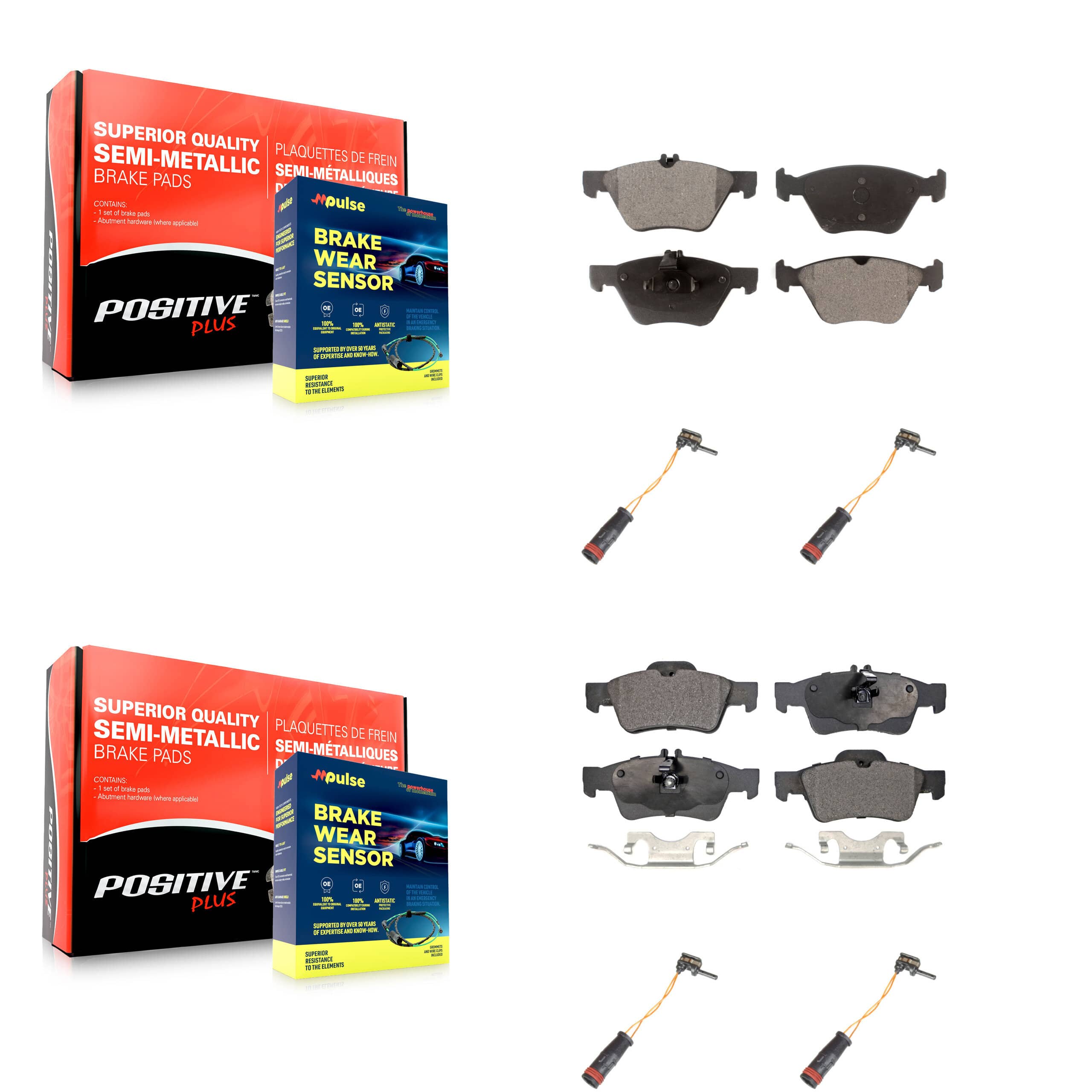 Positive Plus - KPW-100363 - Front and Rear Disc Brake Pad Kits