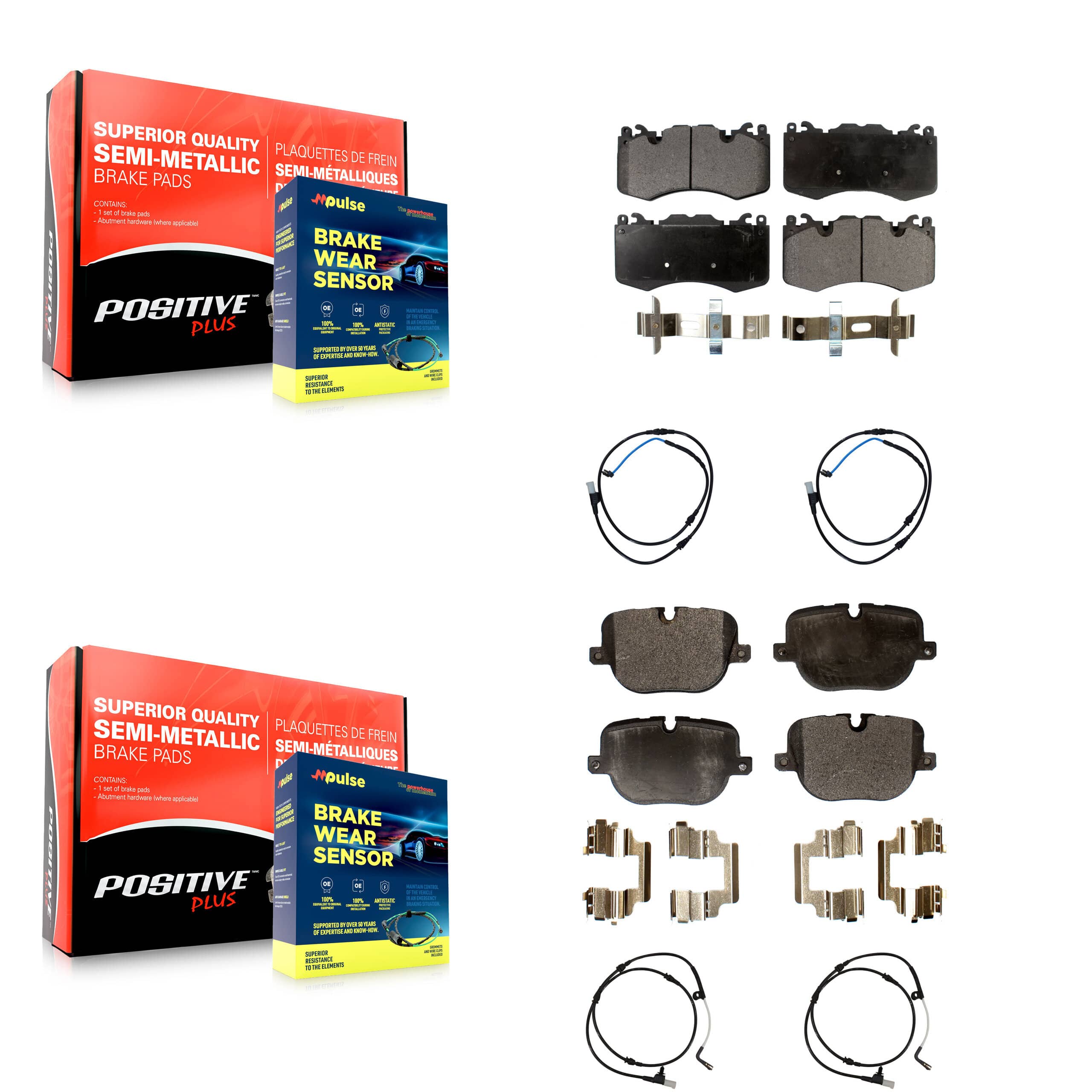 Positive Plus - KPW-100427 - Front and Rear Disc Brake Pad Kits