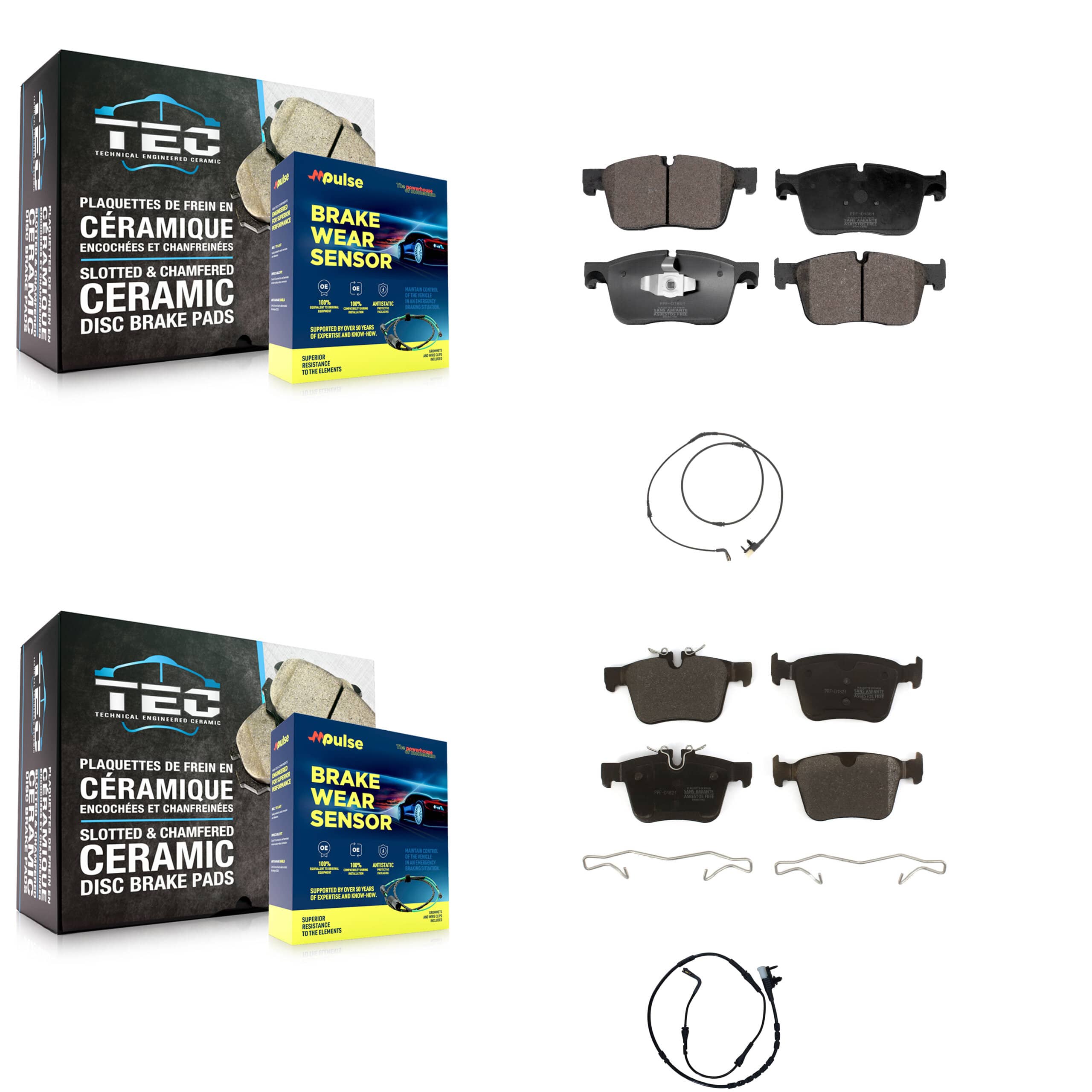 Positive Plus - KPW-101361 - Front and Rear Disc Brake Pad Kits