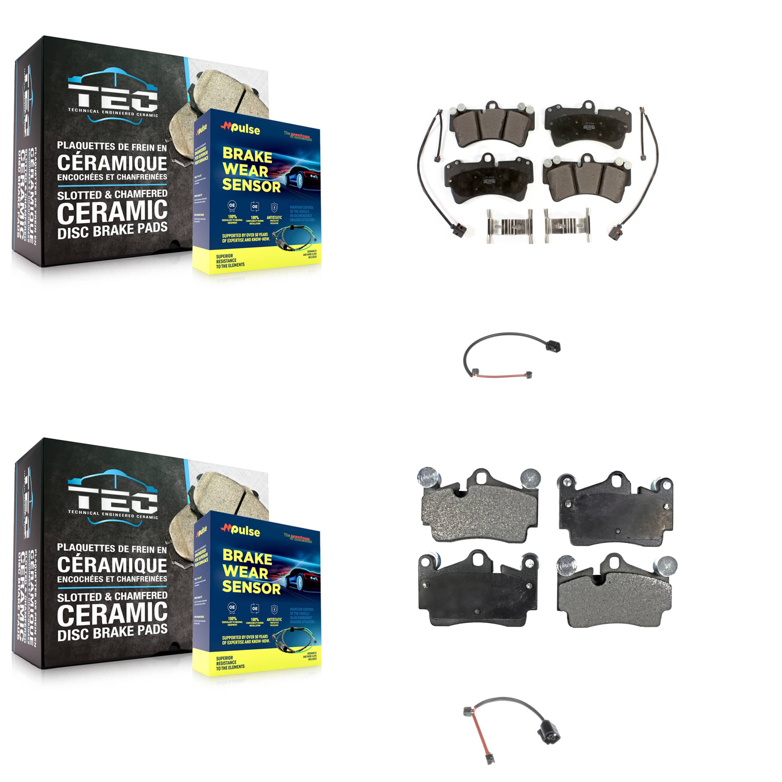 Positive Plus - KPW-101365 - Front and Rear Disc Brake Pad Kits