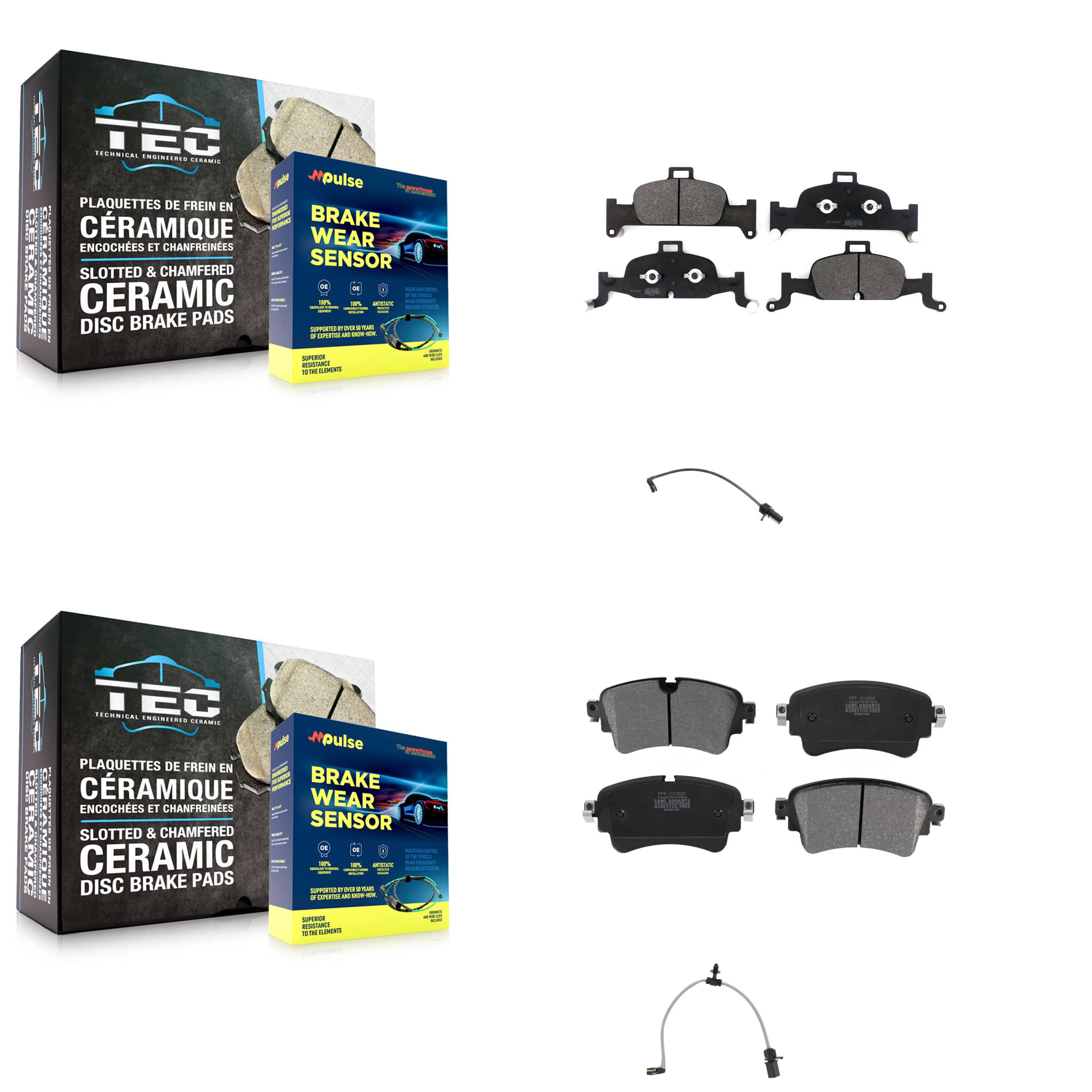 Positive Plus - KPW-101373 - Front and Rear Disc Brake Pad Kits