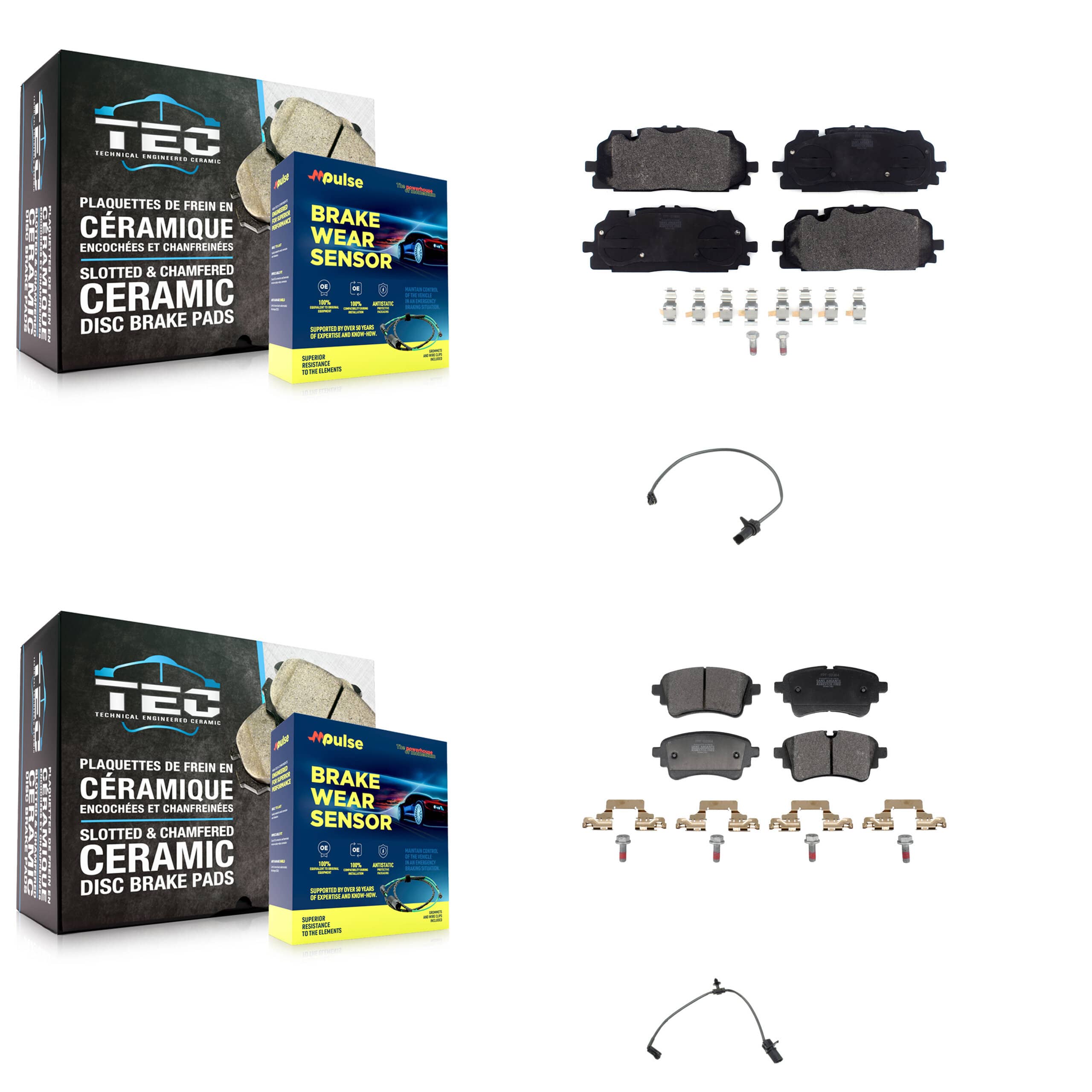 Positive Plus - KPW-101442 - Front and Rear Disc Brake Pad Kits