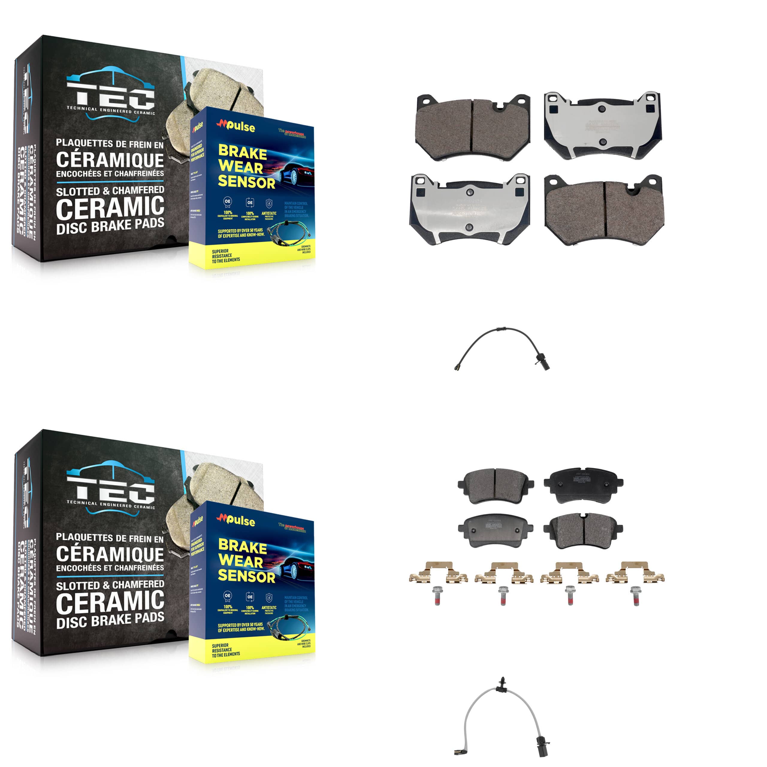 Positive Plus - KPW-101444 - Front and Rear Disc Brake Pad Kits